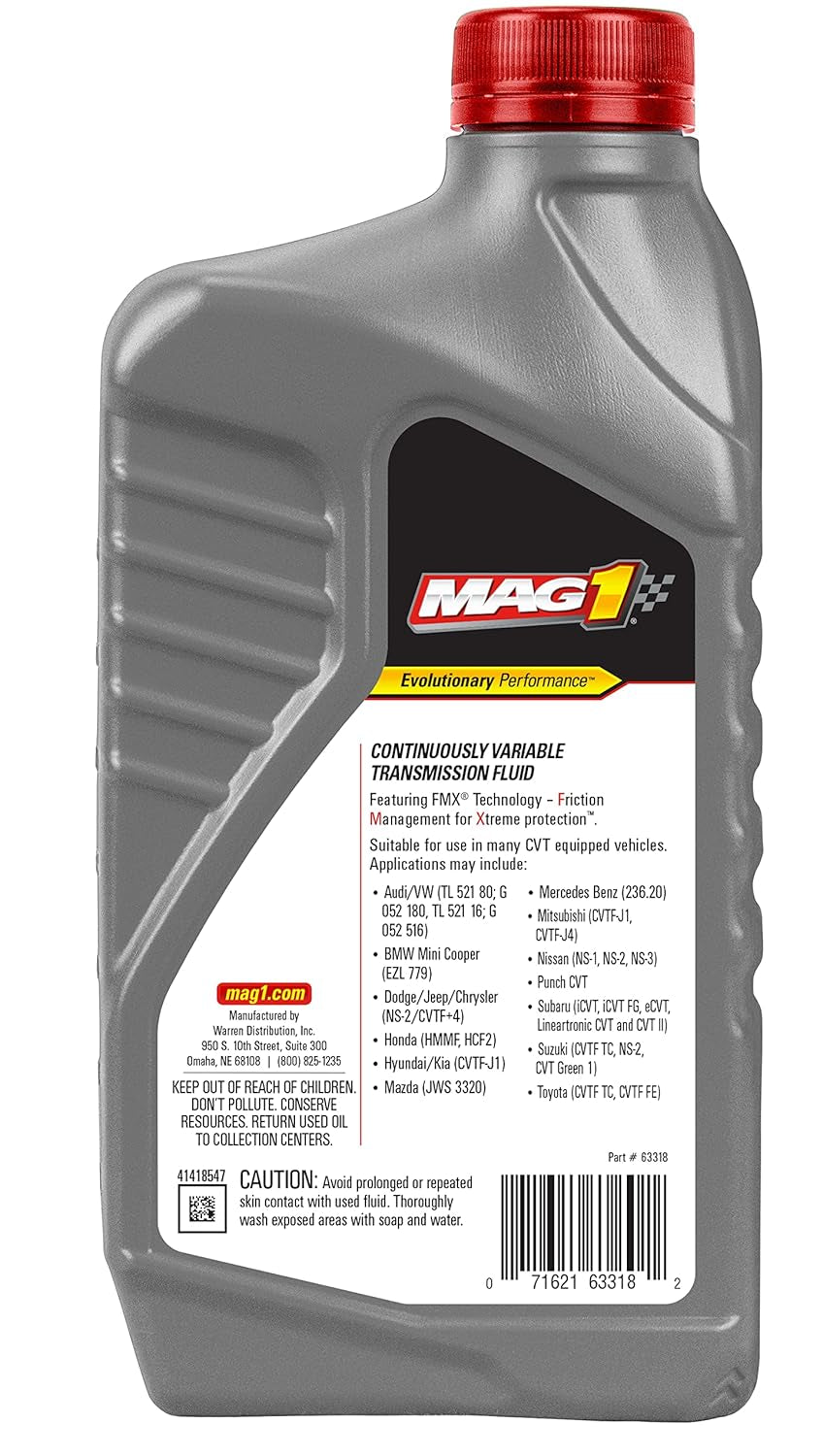 63318 Full Synthetic Continuously Variable Transmission Fluid - 1 Quart (Pack of 6)