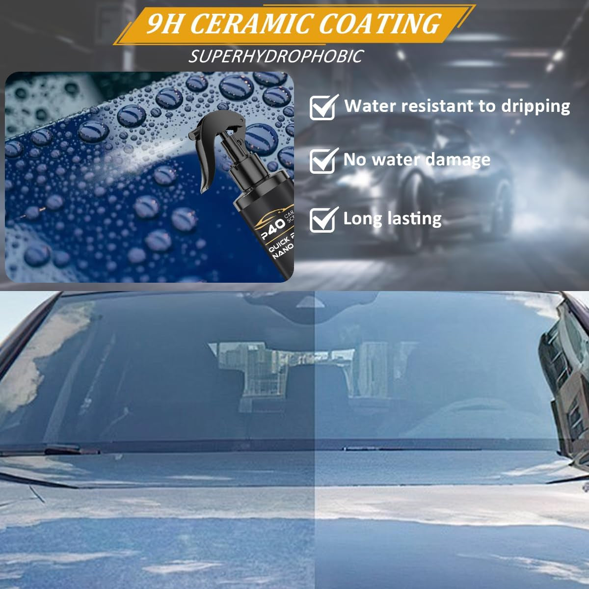 2 Pcs P40 Car Scratch Quick Repair Nano Spray, Instant Invisible Scratch Remover, Quick Paint Restoration, Long-Lasting Protection, Nano Car Scratch Remover for All Cars and Surfaces