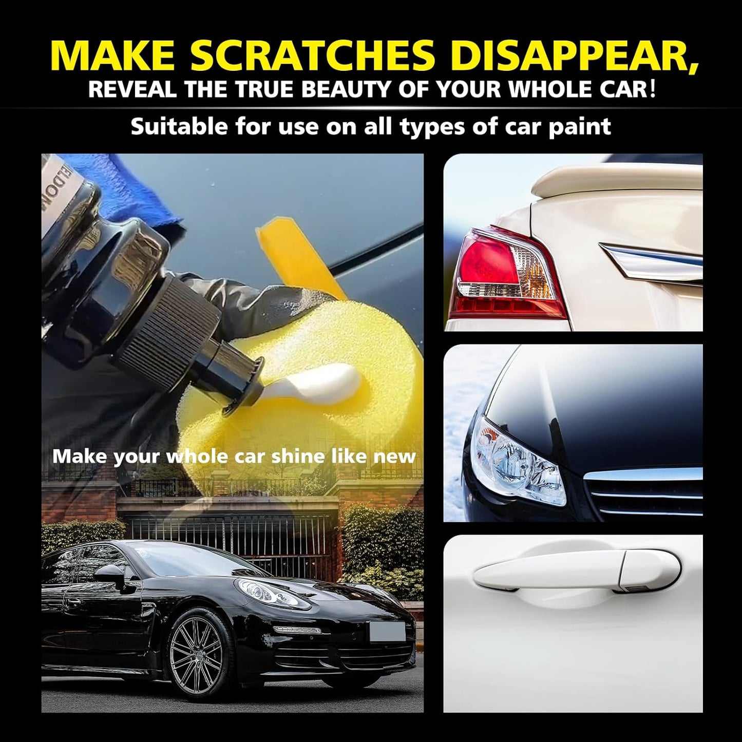 Car Scratch Remover for Vehicles Auto Paint Swirls & Scuff Removal Polishing Compound to Repair Scratches with Buffer Pad and Towel Works on Cars, Trucks, Suvs, Rvs & More -5Oz/150Ml
