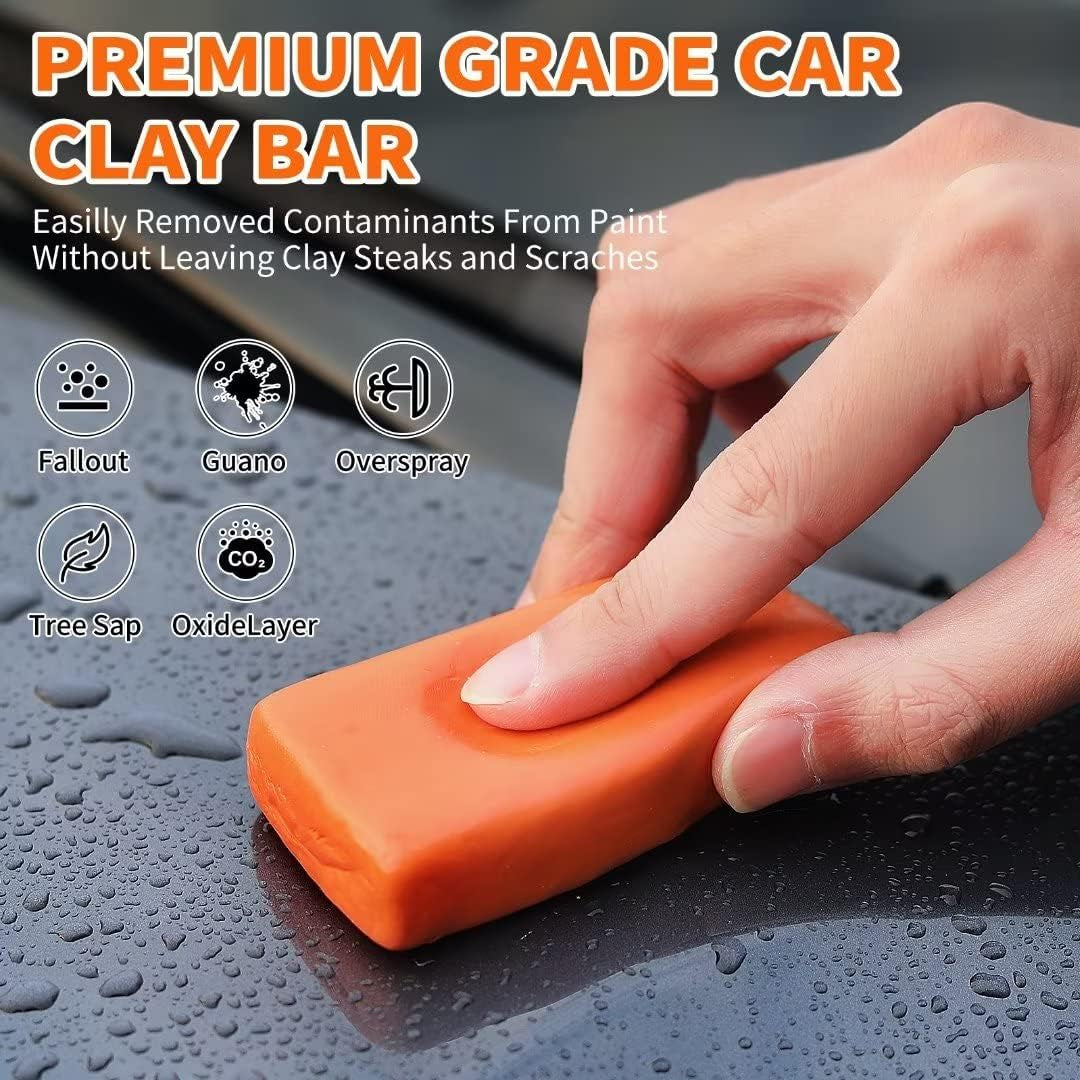 Premium Grade Car Clay Bar Kit 4X100G, No Scratch Magic Clay Bars for Auto Detailing Cleaner Kit with Washing and Adsorption Capacity for Car Auto Suv,Rv,Truck