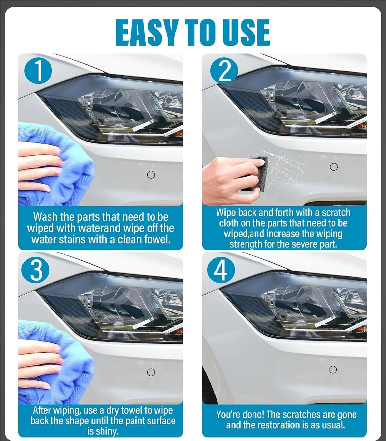 Nanoklean Magic Cloth, Nano Sparkle Cloth Car Scratch Remover, Lint Free Glass Cleaning Cloths (10 * 10Cm 10 Sheets)