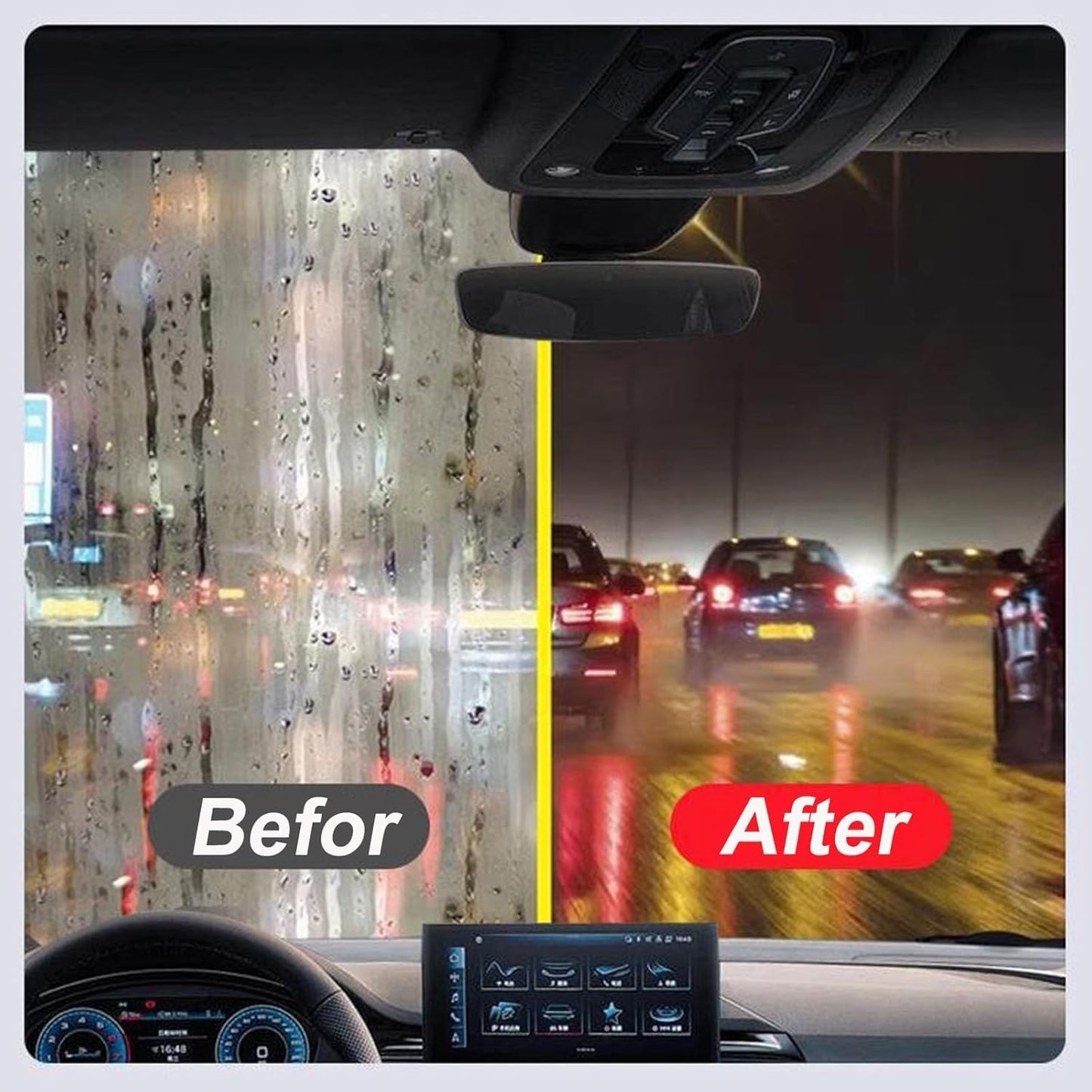 Automotive Oil Film Cleaning Brush, Car Windshield Cleaner, Clear Vision Glass Cleaner, Prevents Rain and Fog Cleaning Glass Brush (1Pcs) (1)