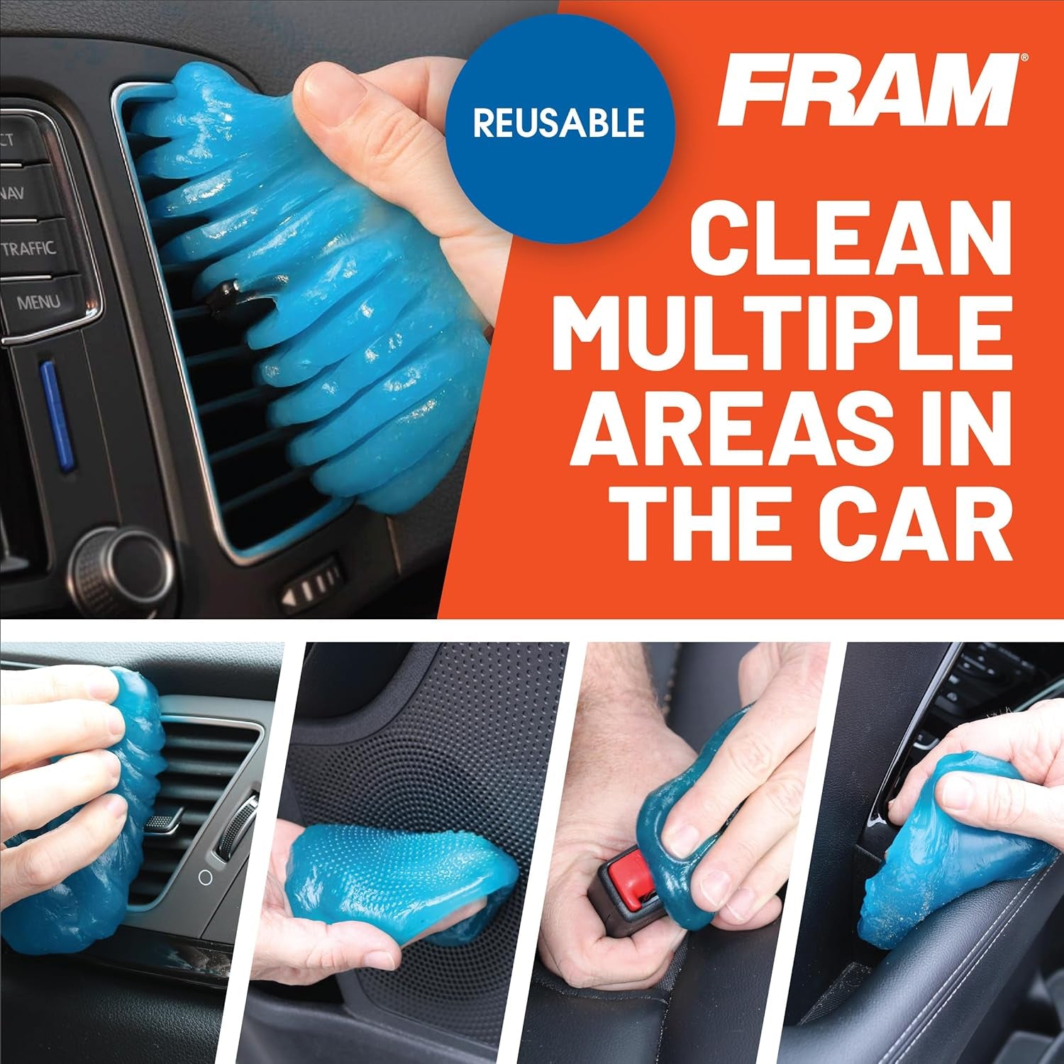 FEK40006 9Pcs Car Cleaning Kit, Includes 1Pc Handheld Vacuum, 1Pc Car Cleaning Gel, 7Pc the Detailer'S Choice Microfiber Towels for Interior and Exterior Detail Cleaning