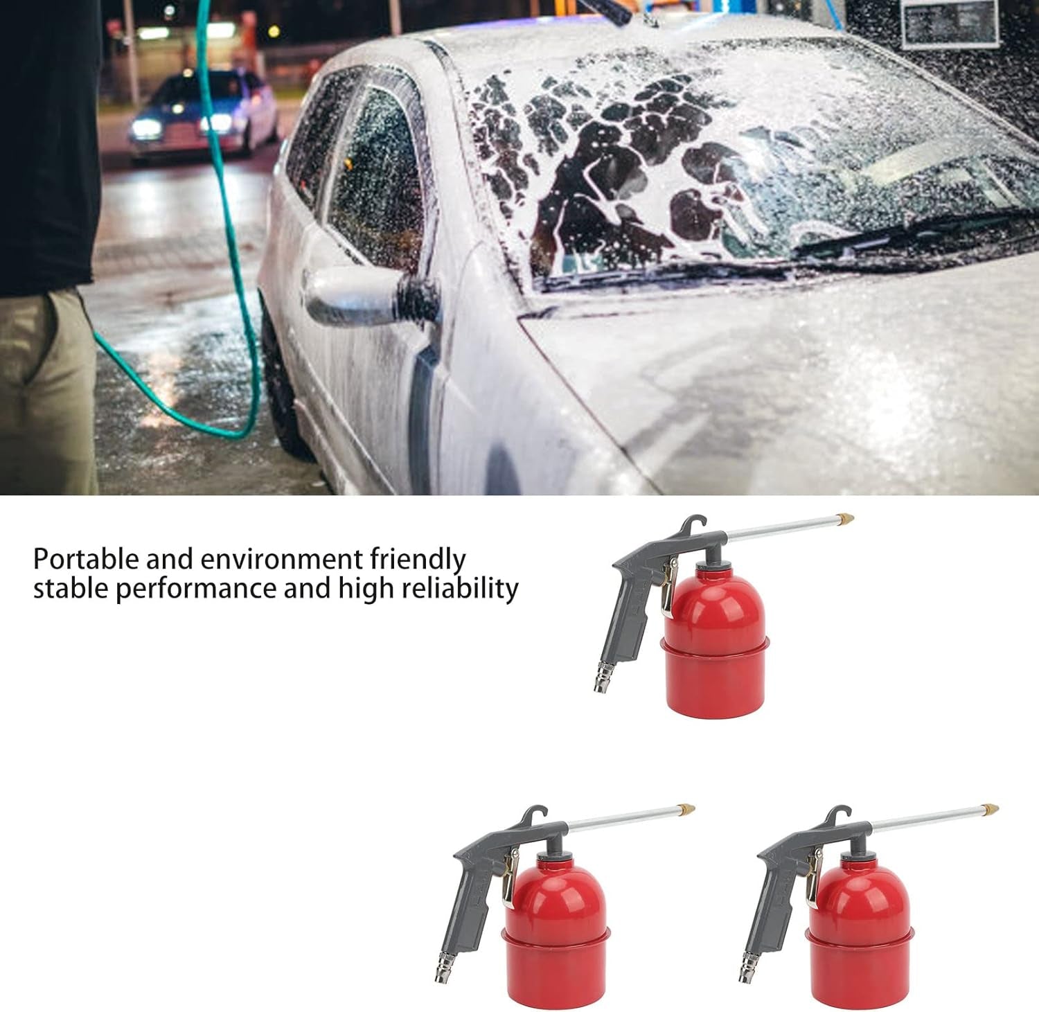 3 Pcs Universal Car Wash Sprayer Soap Foam ABS Metal Engine Cleaning Sprayer with Watering Can for Automobile