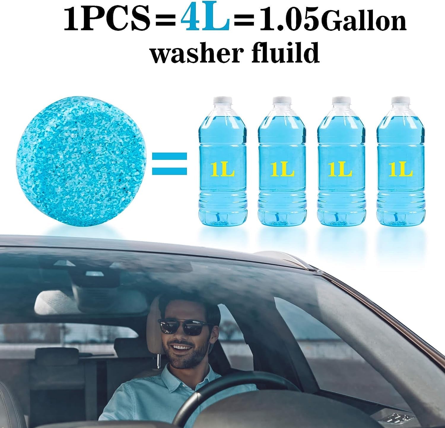 Car Windshield Washer Tablets - Washer Fluid Tablets Glass Cleaner Concentrate Car Windshield Wiper Fluid Car Windshield Cleaner Automotive Glass Cleaner