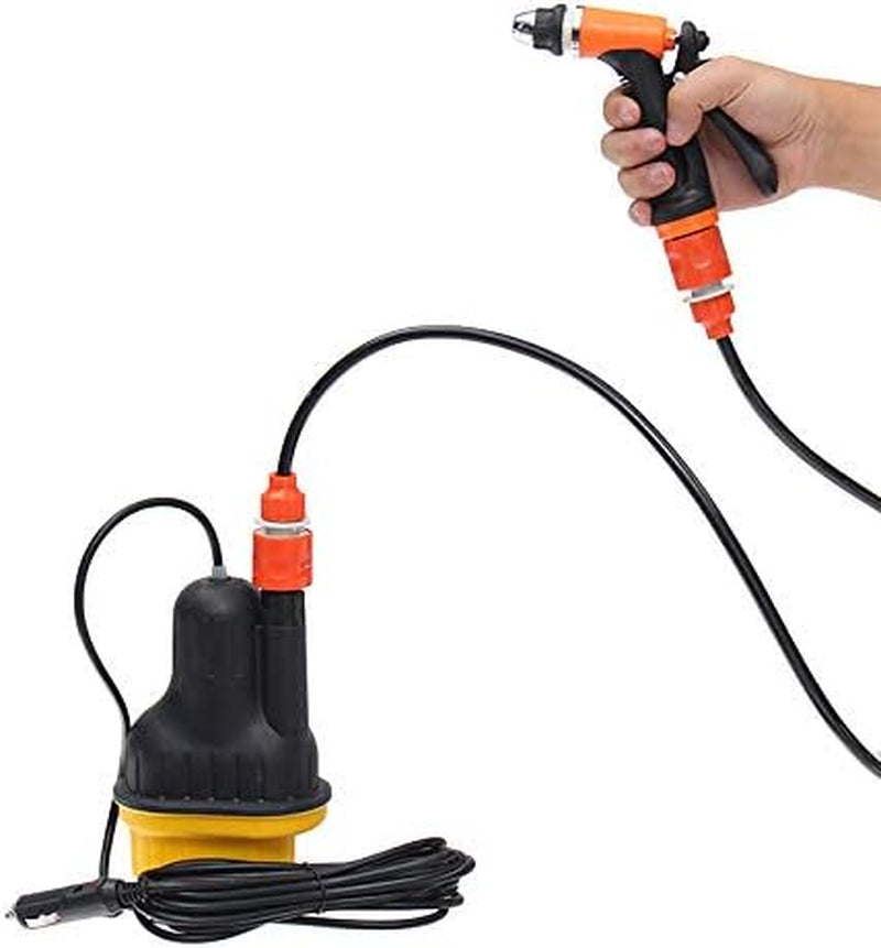 12V Portable High Pressure Power Electri Car Wash Water Pump Cleaner Sprayer Kit-Stainless Steel