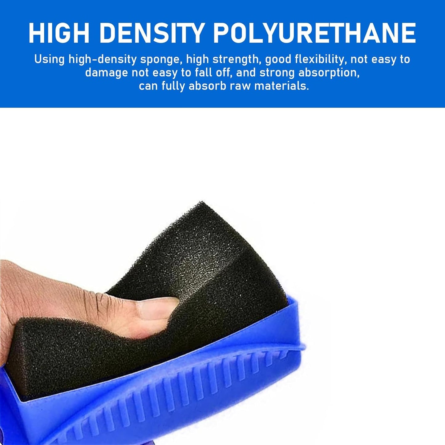 1 PC Car Tire Oil Sponge Brush, 4.72In X 2.16In X 2.75In Soft Durable Reused Vehicle Polishing Sponge, Universal Automotive Clean Sponges Accessories for Truck SUV Car (Blue)