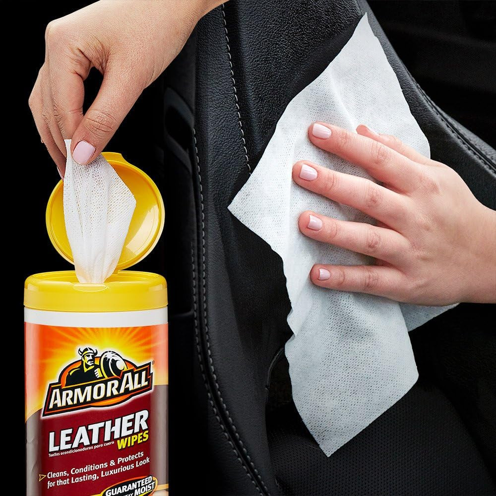 Car Cleaning and Leather Wipes - Interior Cleaner for Cars & Truck & Motorcycle, 25/20 Count (Pack of 2), 18761