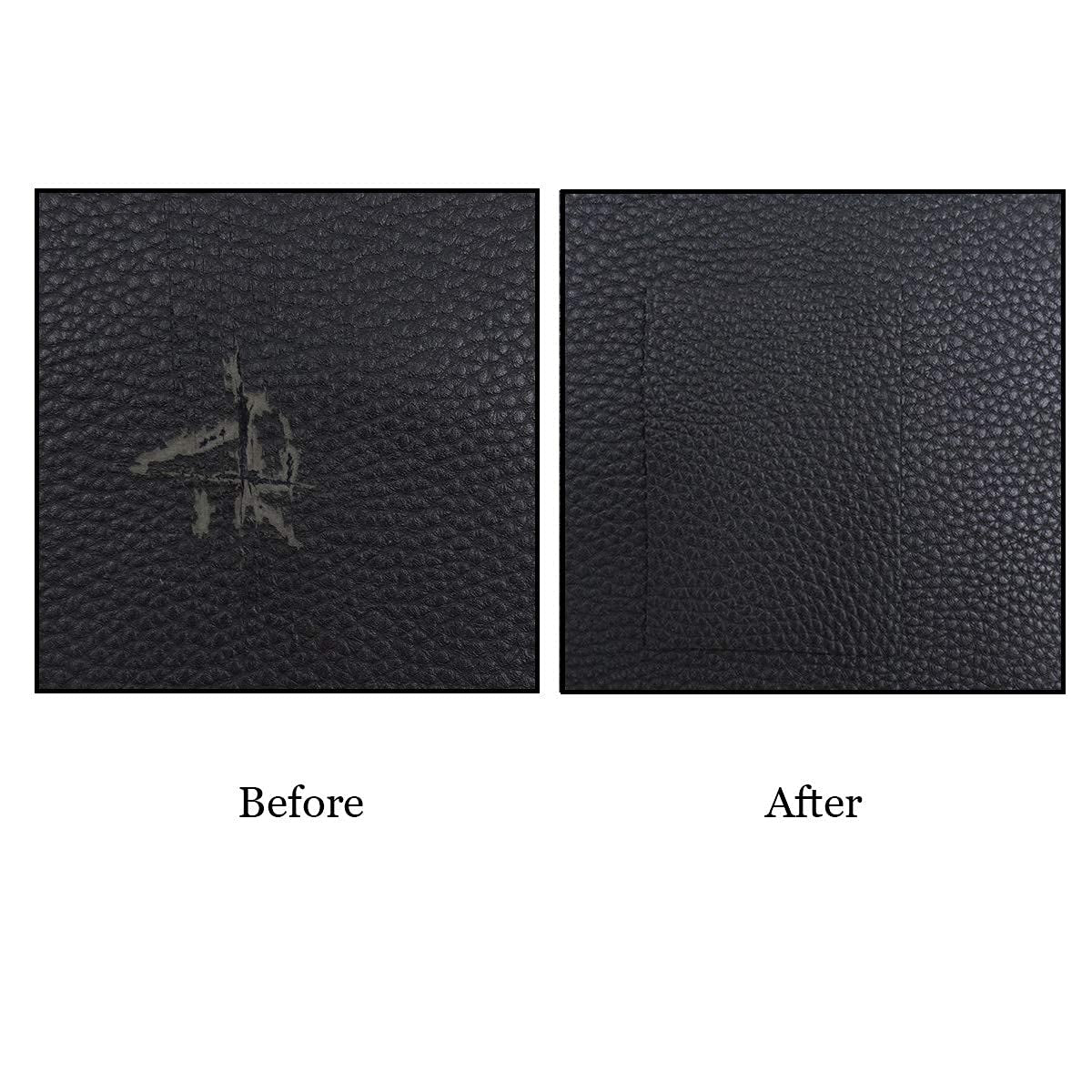 Leather Repair Kits for Couches and Cars, Leather Repair Patches Super-Thin Vinyl Repair Kit 2 PCS Black