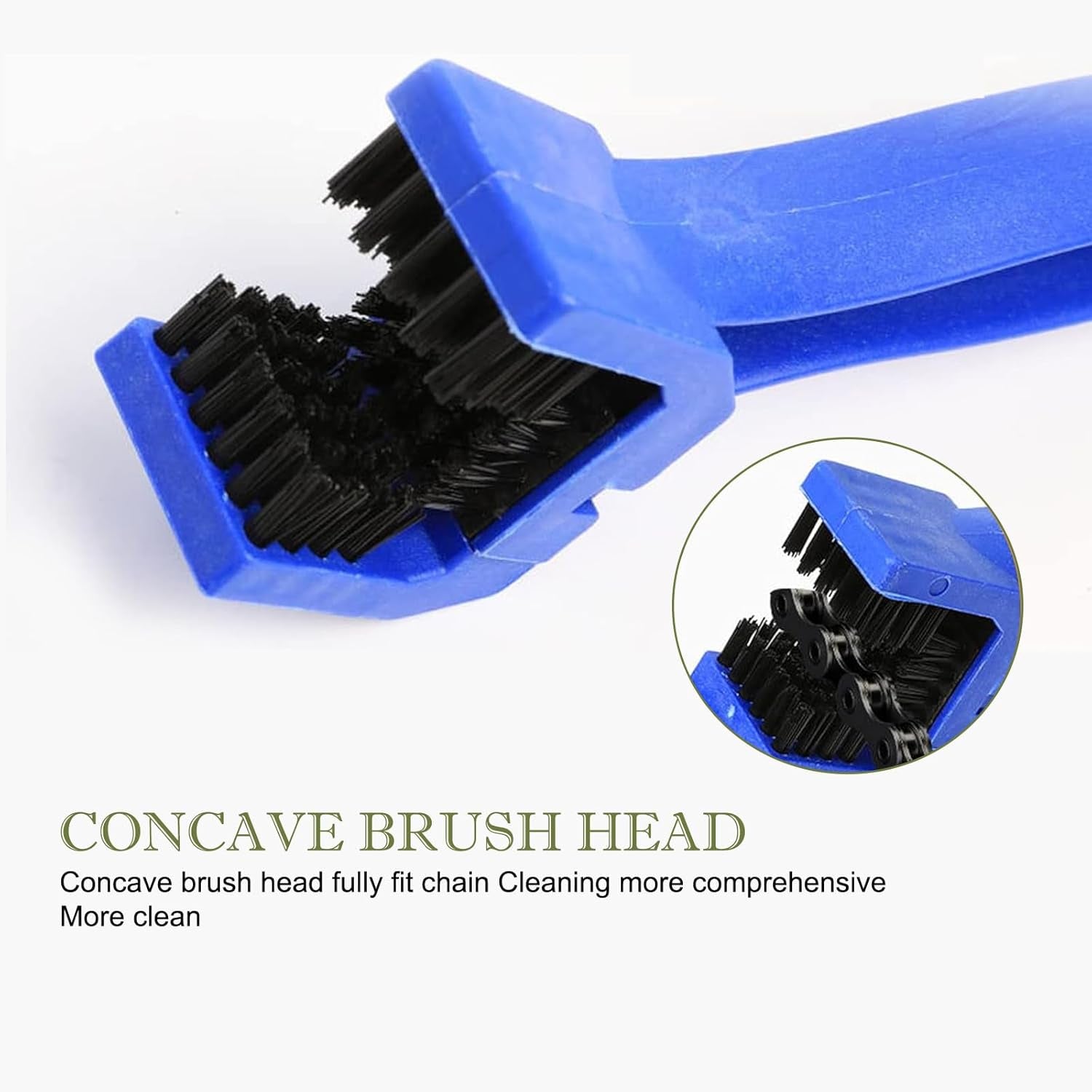 2 PCS Car Detail Brush, ABS Engineering Plastic Concave Brush Head Double-Head Design Chain Crankset Ceaning Brush, Portable Accessory, for Cars, Motorcycles, Mountain Bikes (Black & Red)