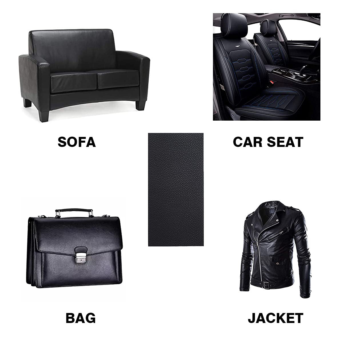Leather Repair Kits for Couches and Cars, Leather Repair Patches Super-Thin Vinyl Repair Kit 2 PCS Black
