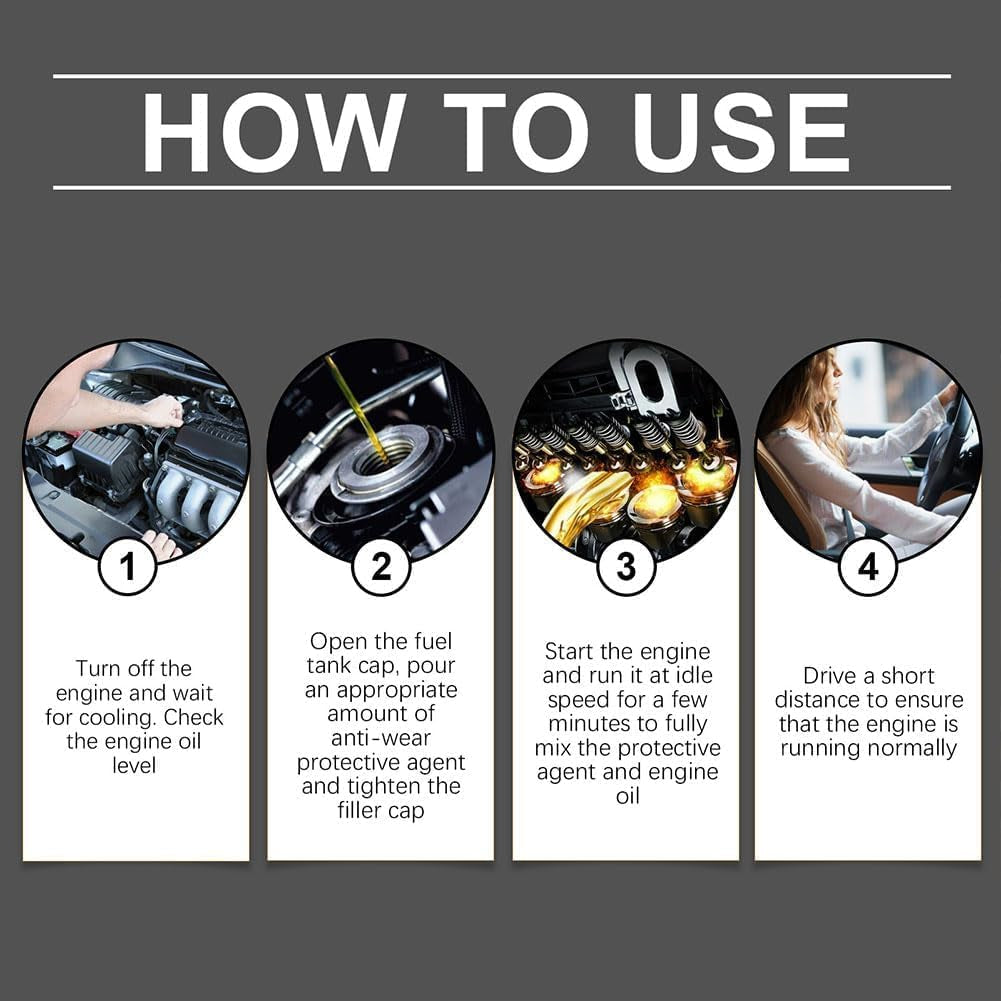 Anti-Friction Engine Performance Additive, Engine Anti-Wear Protective Agent, Highly Effective Engine Anti-Wear Protectant, Transmission Fluid Additive for Car, Noise Reduction and Shaking Cure (*3)