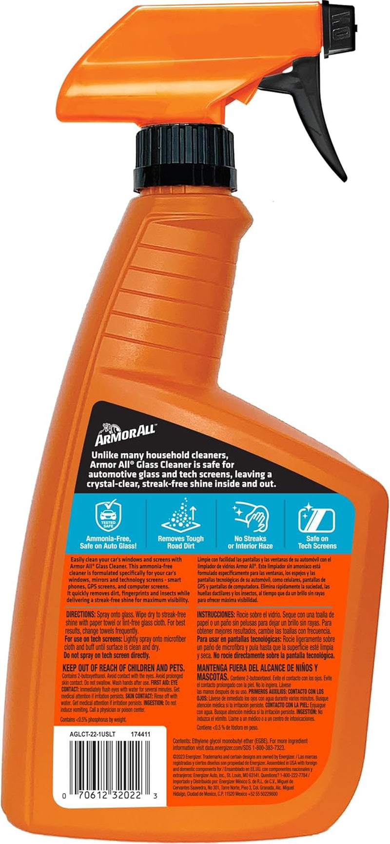 Liquid Auto Glass Cleaner by , Glass Cleaners for Cars, Trucks, 22 Fl Oz Each