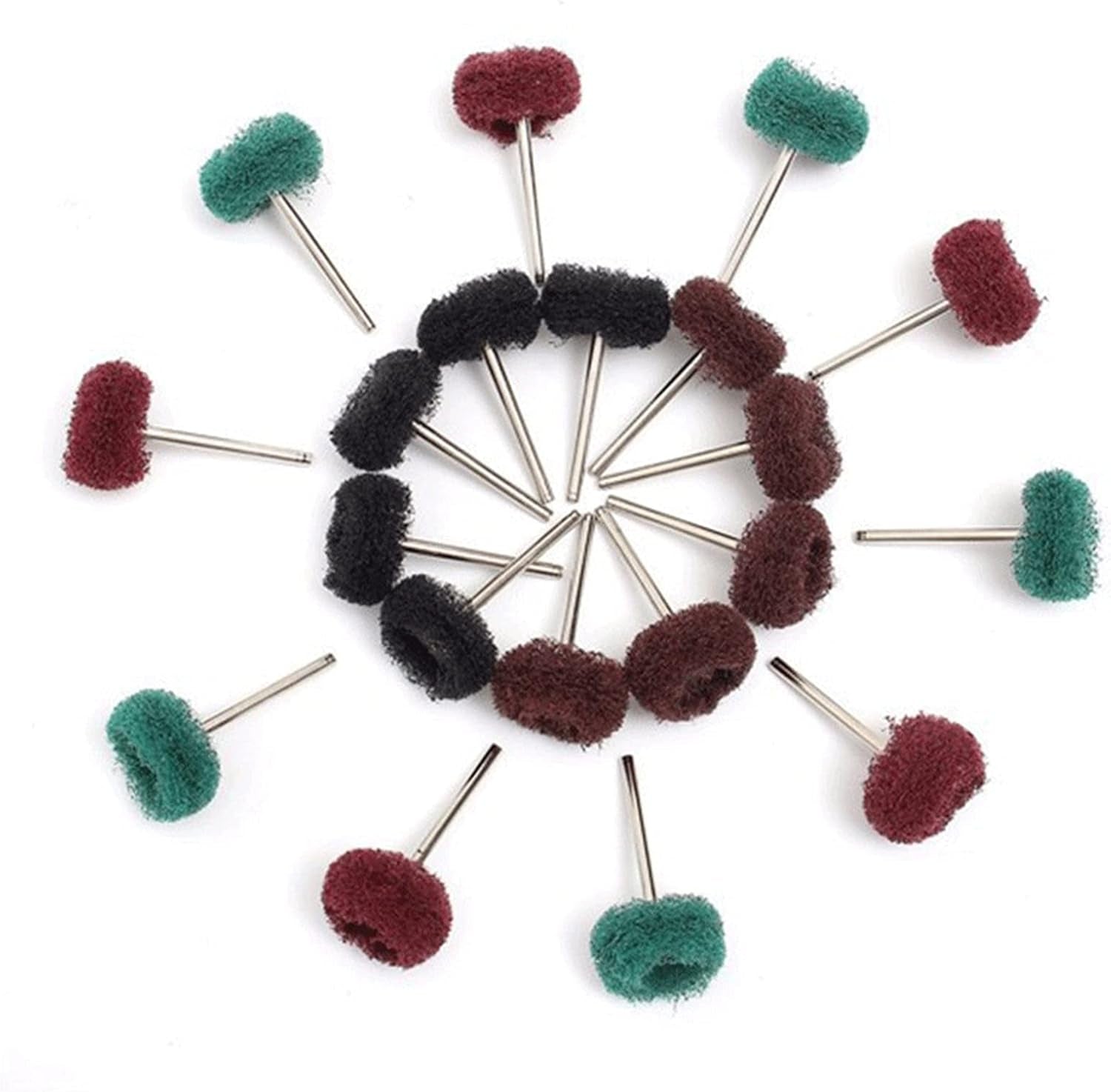 Polishing Pad 10Pcs Nylon Fiber Abrasive Brush Scouring Pad 3Mm Shank Grinding Sanding Head Buffing Polishing Wheel High Chemical Resistance and Durability Performanc