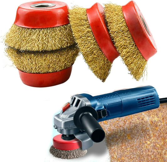Polishing Pad 4Pcs Grinding Wire Brush Metal Rust Removal Polishing Wheel Copper Wire Wheels Rims Steel Wire Wheel Brush for Angle Grinders High Chemical Resistance and Durability Perform