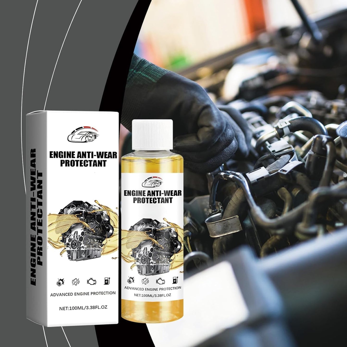 Anti-Friction Engine Performance Additive, Engine Anti-Wear Protective Agent, Highly Effective Engine Anti-Wear Protectant, Transmission Fluid Additive for Car, Noise Reduction and Shaking Cure (*3)