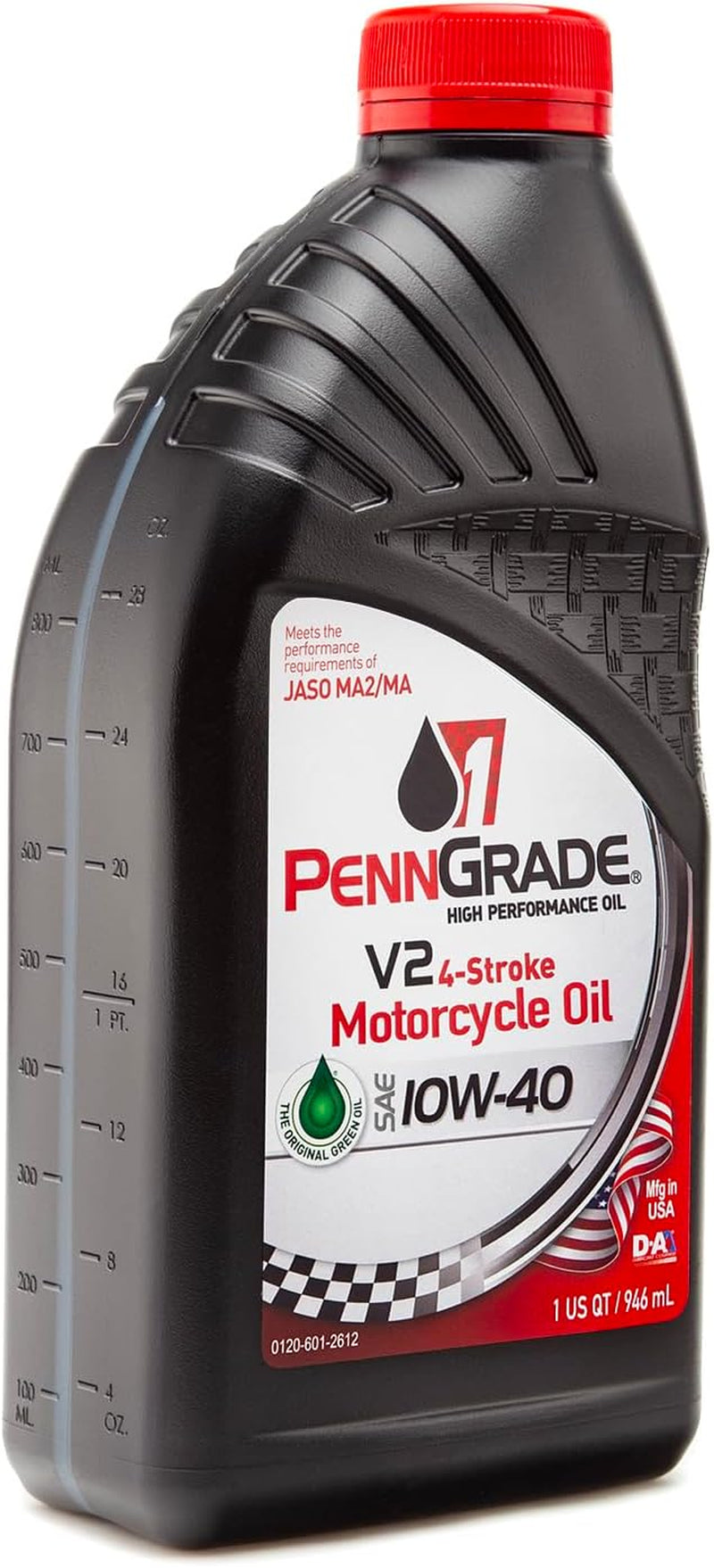 , 71566, V2 4-Stroke Motorcycle Oil SAE 10W-40, 1 Quart (2 Pack)