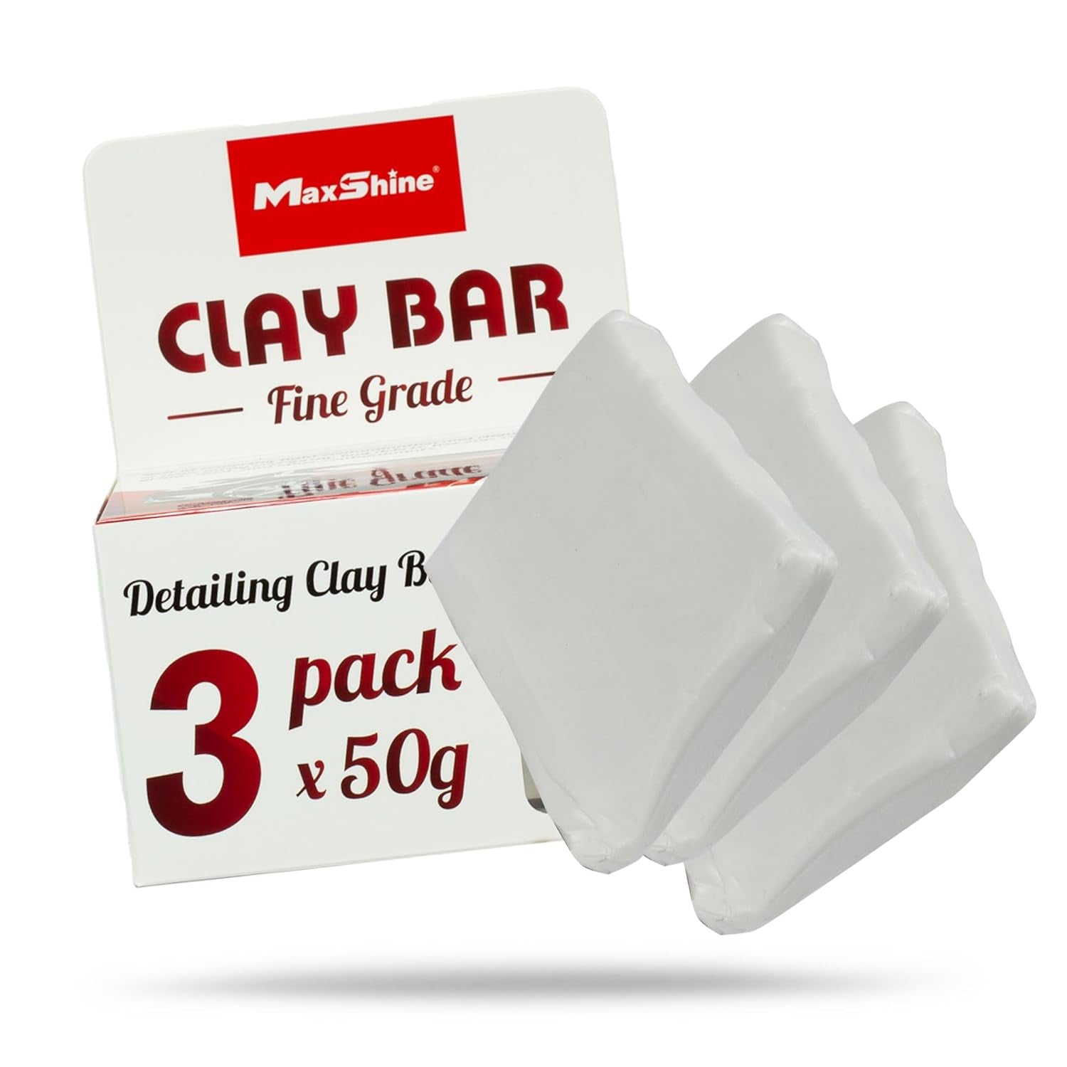 3-Pack Magic Clay Bar (150G) Heavy Grade Material for Car Clay Bar Auto Detailing - Efficiently Cleans & Removes Surface Contaminants Paintwork, Glass, Plastic, & Metal Surfaces (Fine Grade)