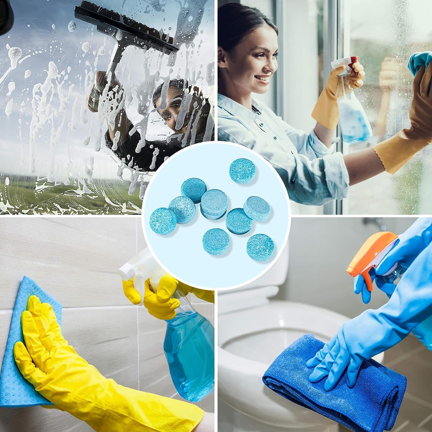 Car Windshield Washer Tablets - Washer Fluid Tablets Glass Cleaner Concentrate Car Windshield Wiper Fluid Car Windshield Cleaner Automotive Glass Cleaner