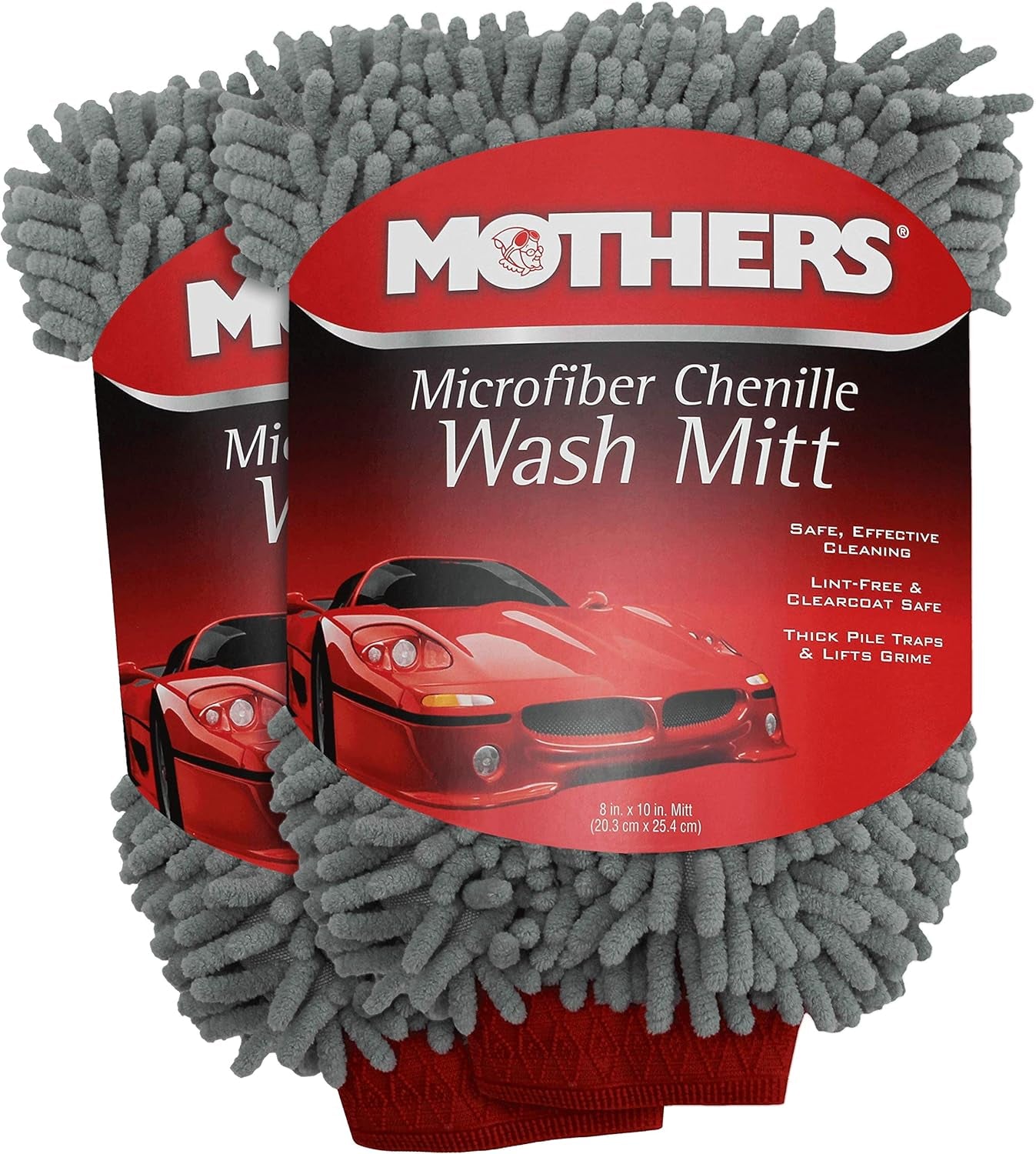 Premium Chenille Car Wash Mitt, Scratch and Lint Free, 2 Pack