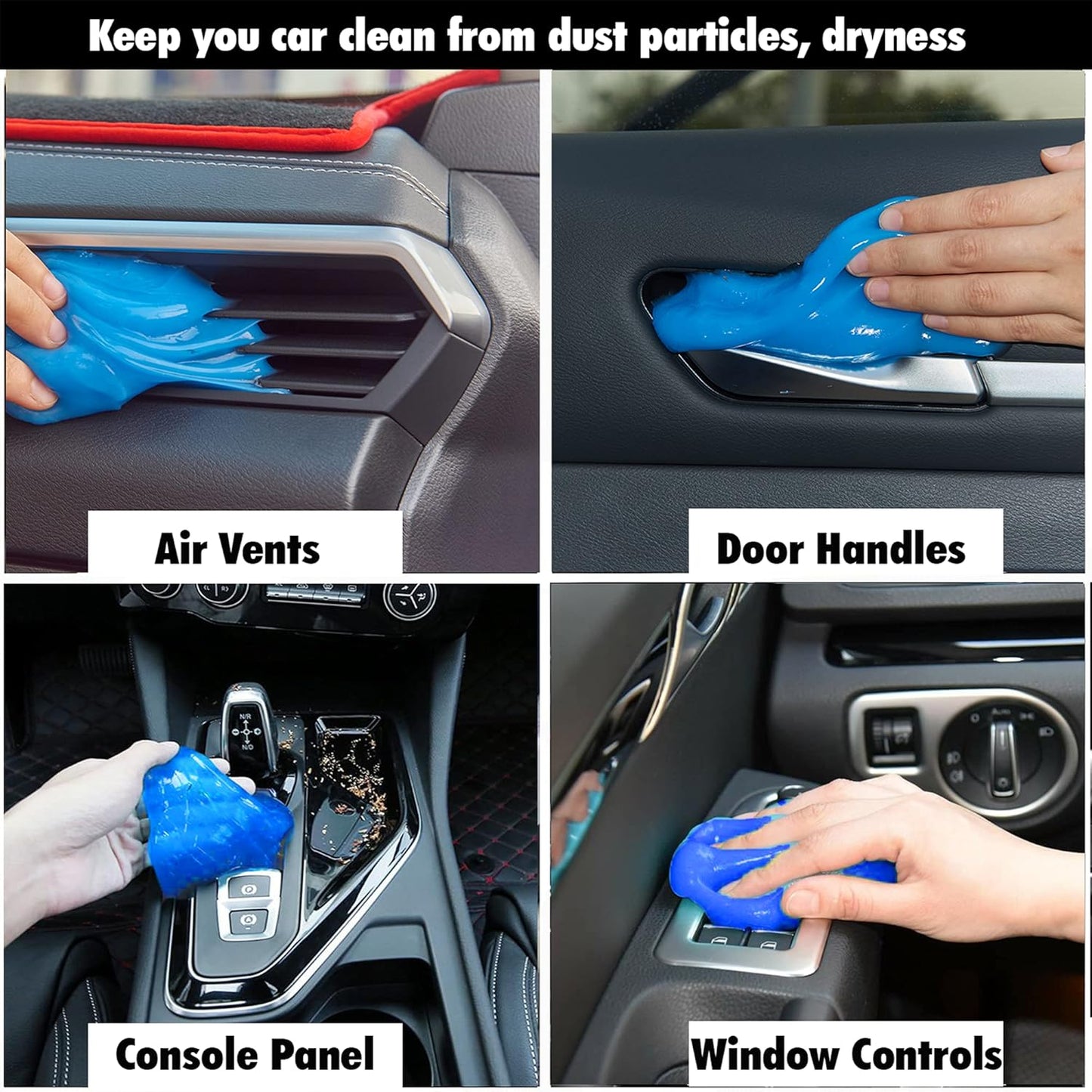 Car Cleaning Gel for Car Detailing - Pack of 4 - for Removing Dust from Car Vent Dashboard Interior, Keyboard Cleaning Putty for PC, Laptop