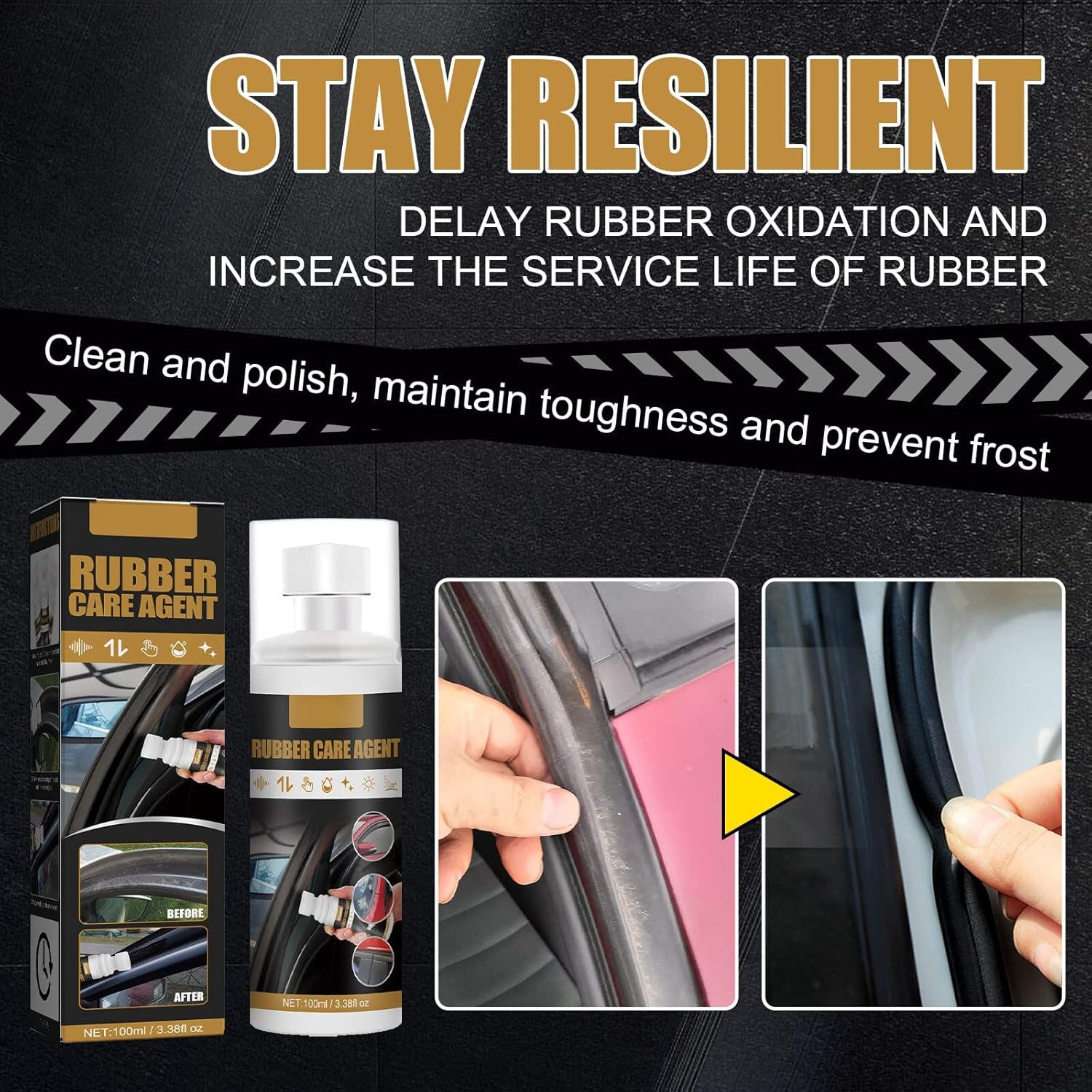 Car Rubber Care,100Ml Rubber Gloss Plastic Care Rubber Conditioner Coating Paste Maintenance Car Interior Cleaner and Care