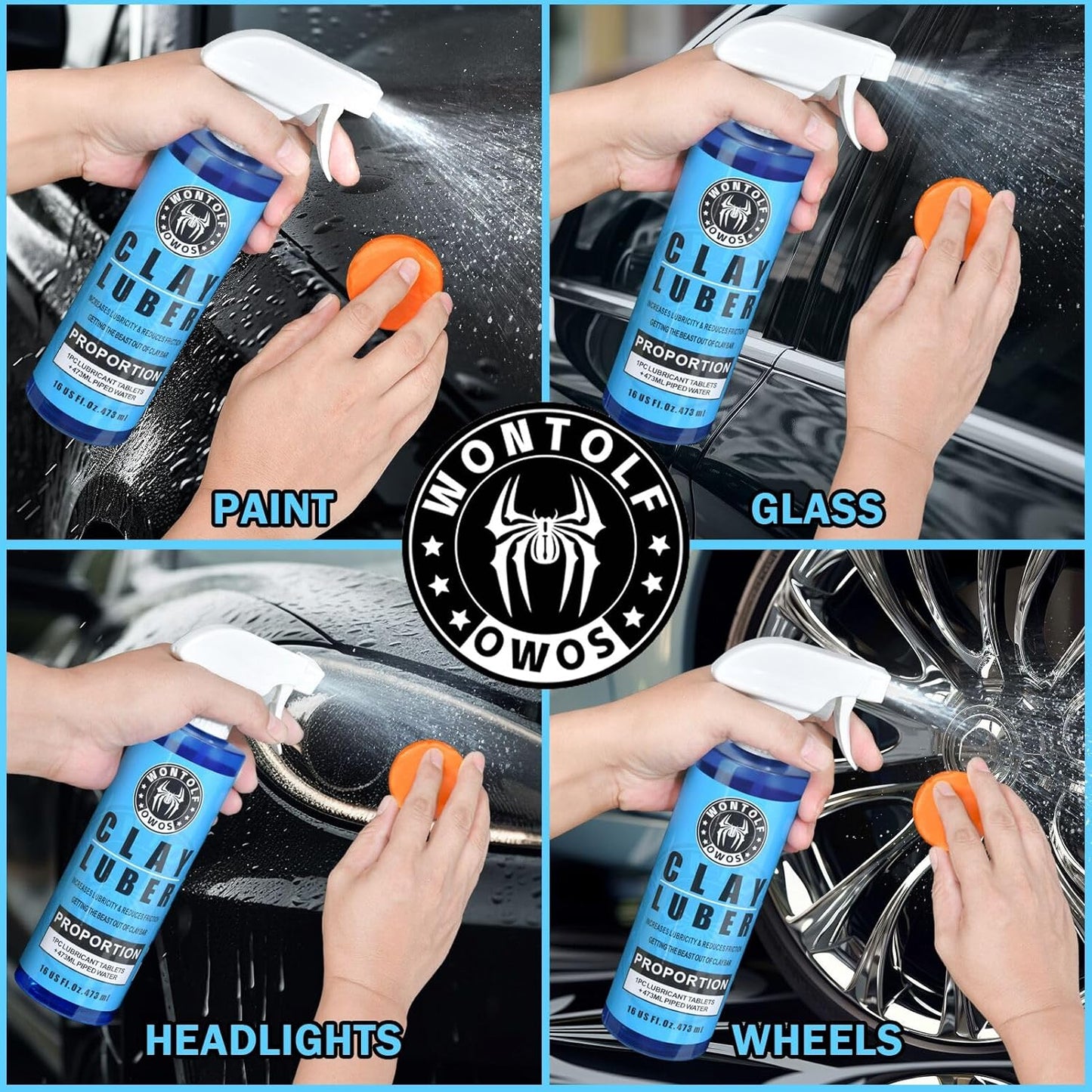 Premium Grade Car Clay Bar Kit 4X100G, No Scratch Magic Clay Bars for Auto Detailing Cleaner Kit with Washing and Adsorption Capacity for Car Auto Suv,Rv,Truck