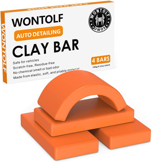 Premium Grade Car Clay Bar Kit 4X100G, No Scratch Magic Clay Bars for Auto Detailing Cleaner Kit with Washing and Adsorption Capacity for Car Auto Suv,Rv,Truck