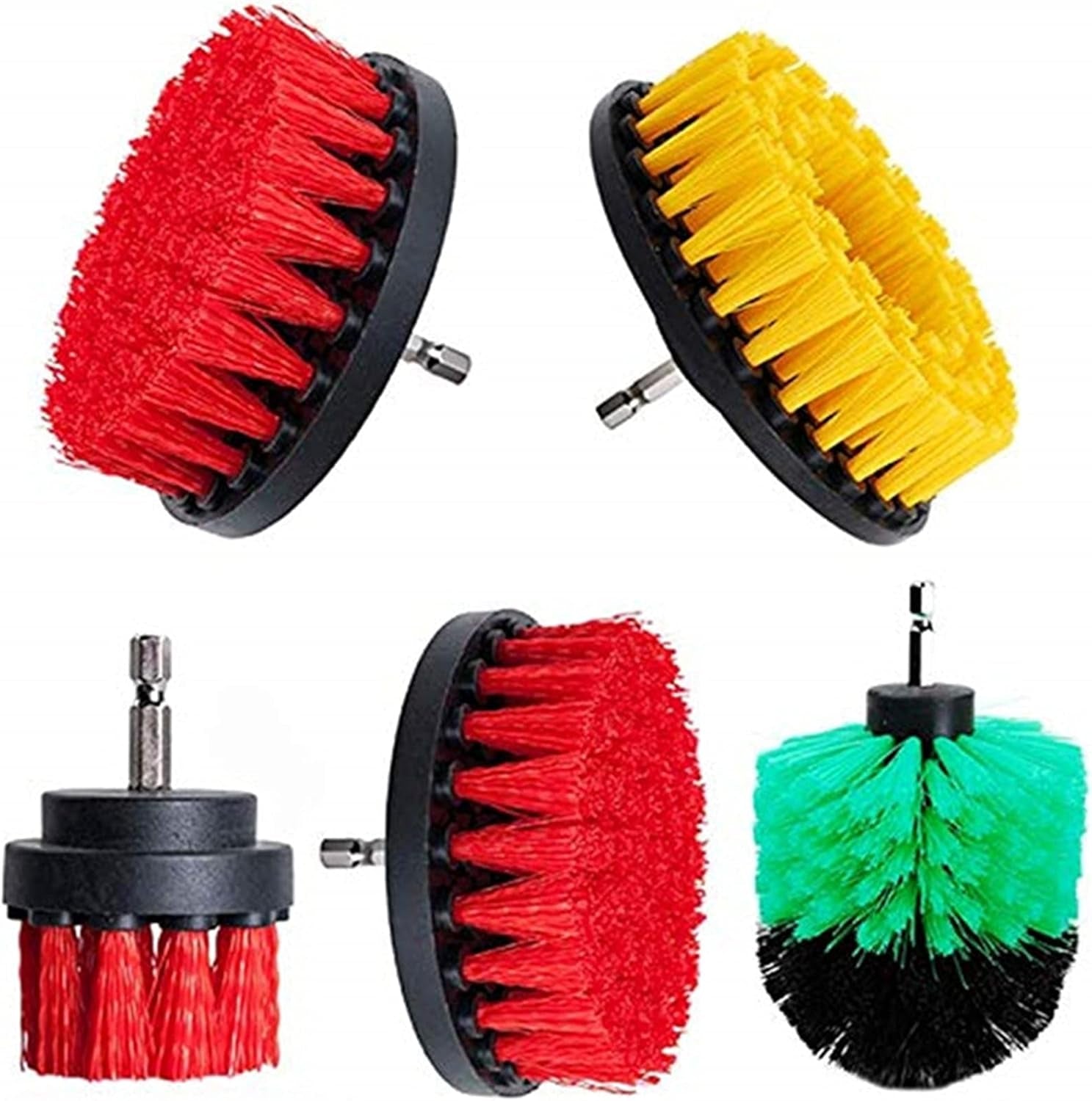 Polishing Pad Electric Drill Brush Kit Tile Grout Scrubber Cleaning Drill Nylon Brushes Tub Cleaner Kit Wood Grinding Polishing Tool High Chemical Resistance and Durability Performanc