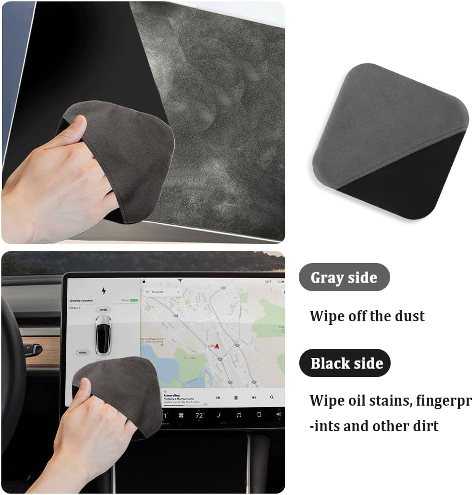 Car Screen Cleaner Cloth,Rapid Dust Removal Microfiber Cleaning Cloth for Car Display,Cell Phones,Dashboard,Double Sided Car Touch Screen Cleaner Car Accessories for Car,Truck,Suv