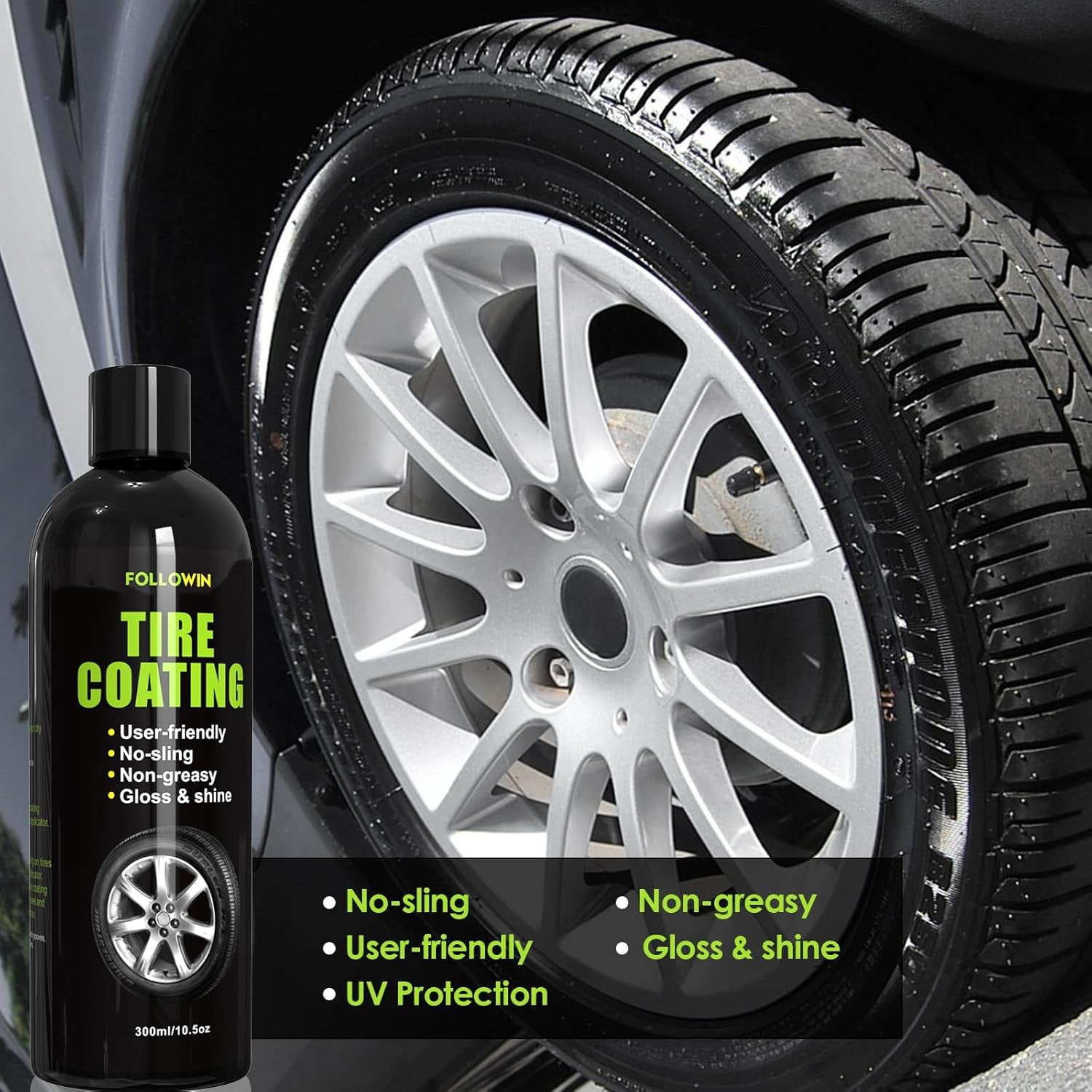 Glass Care Kit,Ceramic Coating for Glass,Hydrophobic Sio2 Windshield Coating,User Friendly Ceramic Tire Coating,Shine Tire Dressing,Tire Coat Spray Safe on Rubber,Vinyl and Plastic