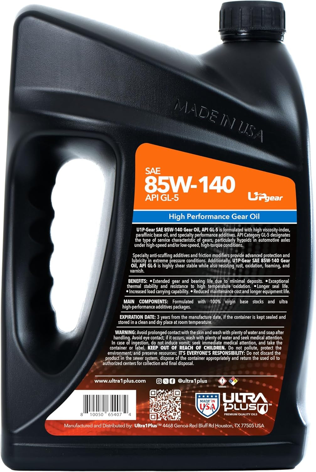 SAE 85W-140 Conventional Gear Oil, API GL-5