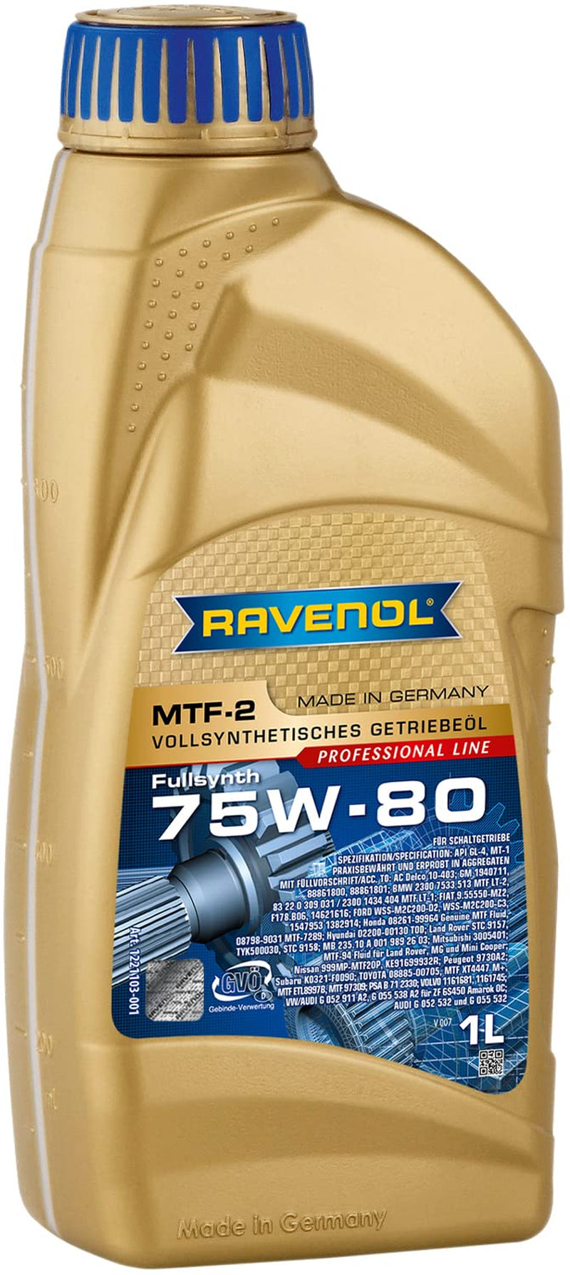 J1C1002 SAE 75W-80 Manual Transmission Fluid - MTF-2 Full Synthetic API GL-4 (1 Liter)