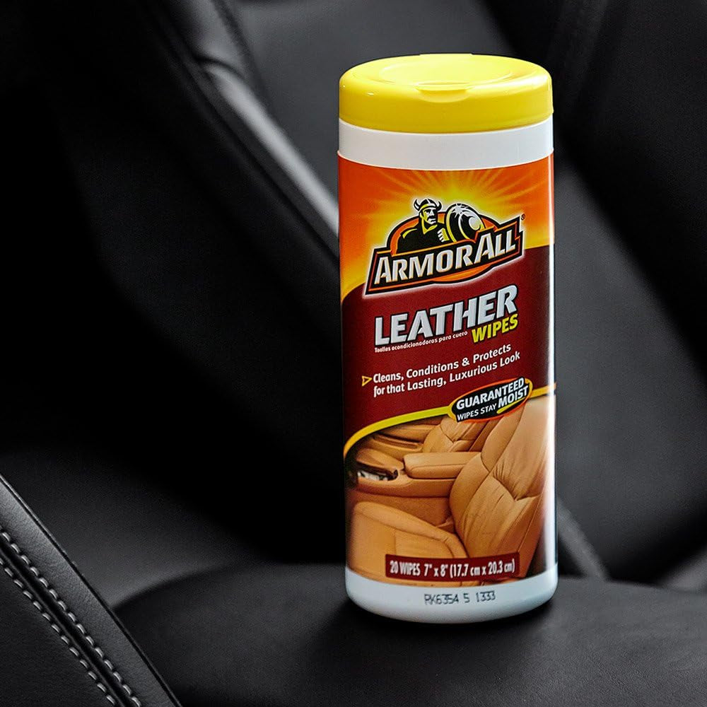 Car Cleaning and Leather Wipes - Interior Cleaner for Cars & Truck & Motorcycle, 25/20 Count (Pack of 2), 18761
