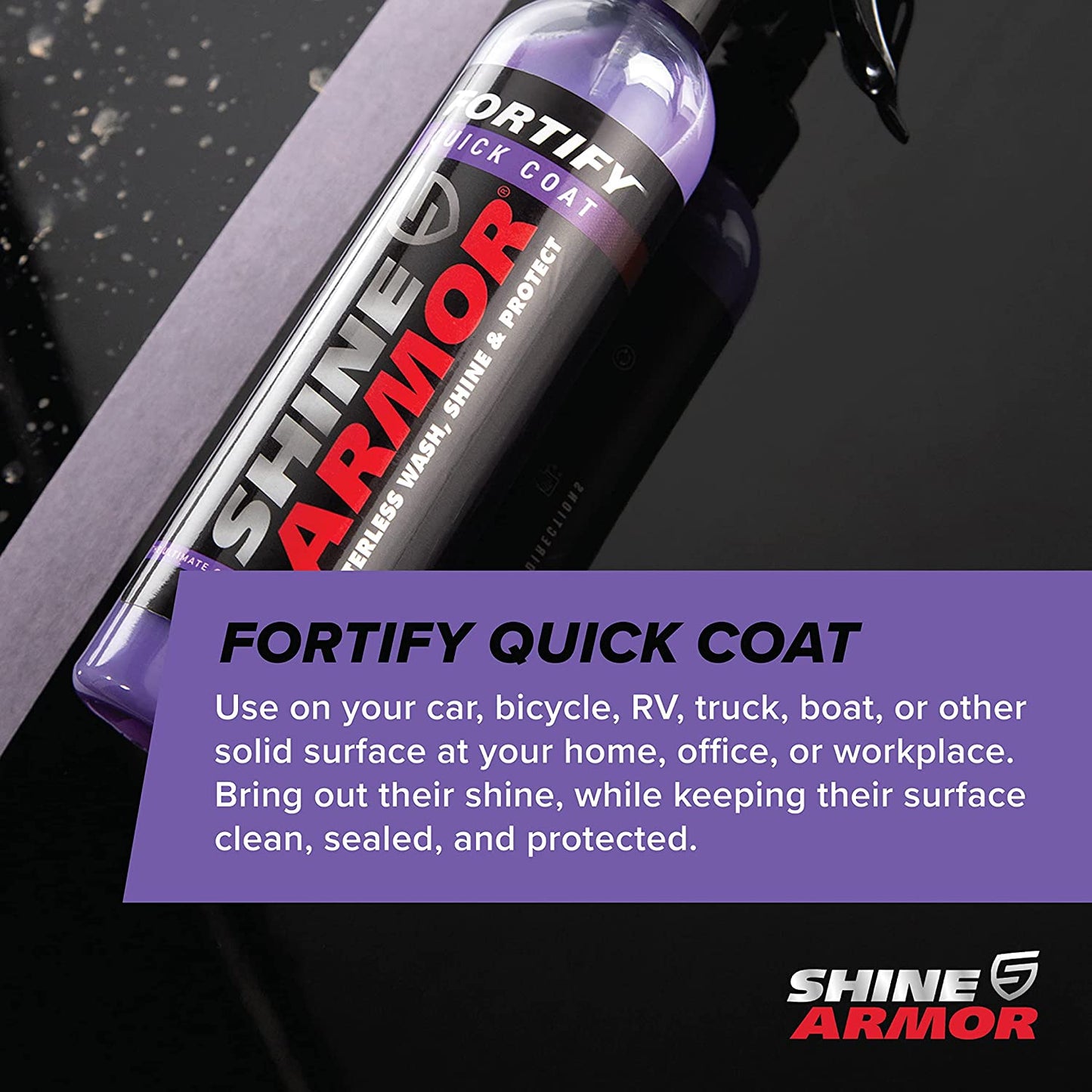 Fortify Quick Coat – 3-In-1 Ceramic Coating Spray (8Oz) | Waterless Wash, Shine & Protection | Streak-Free, Hydrophobic Car Wax for Paint & Trim