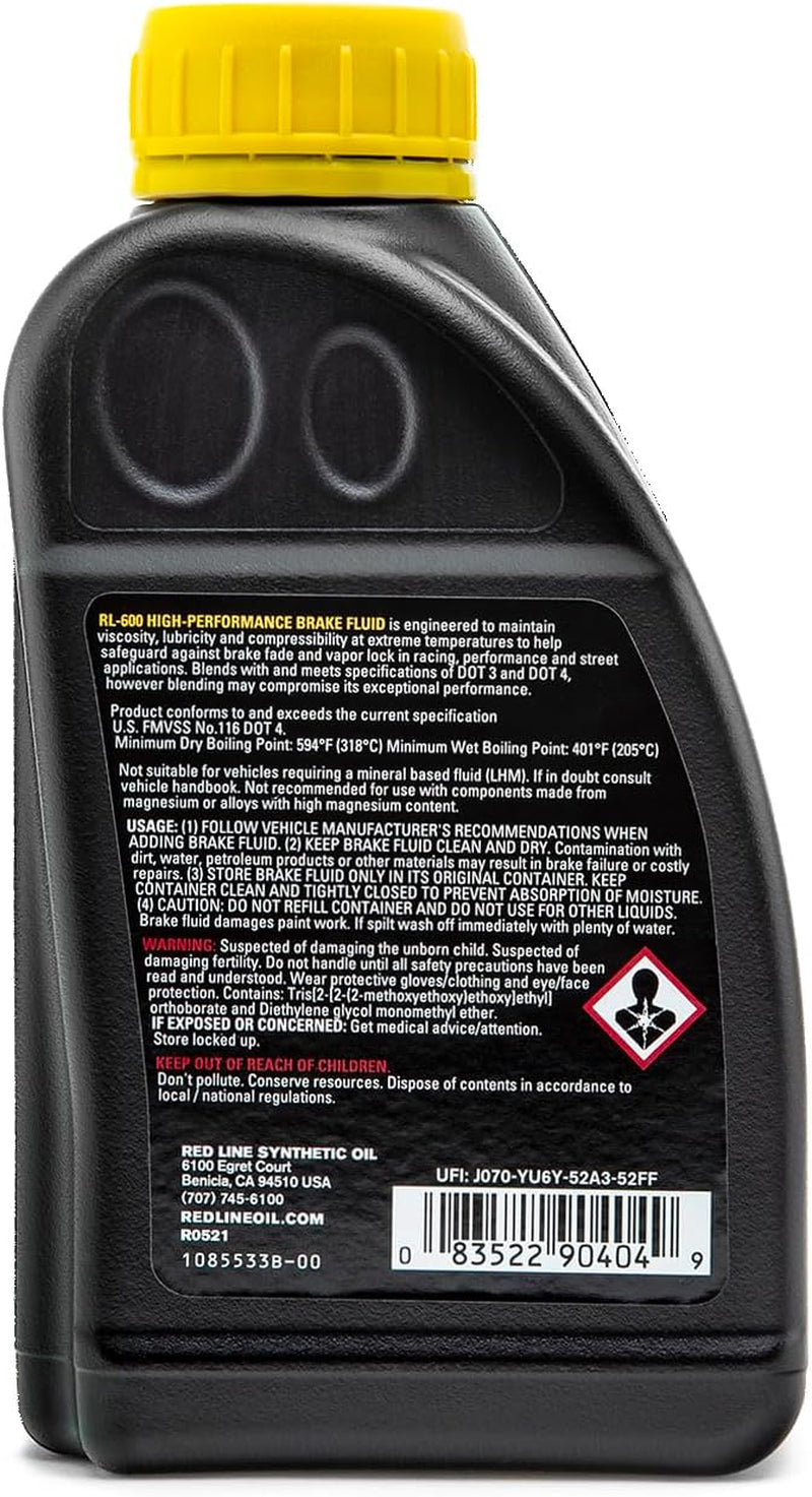 90404 RL-600 High Performance Track/Street DOT 4 Brake Fluid - 500 Milliliter