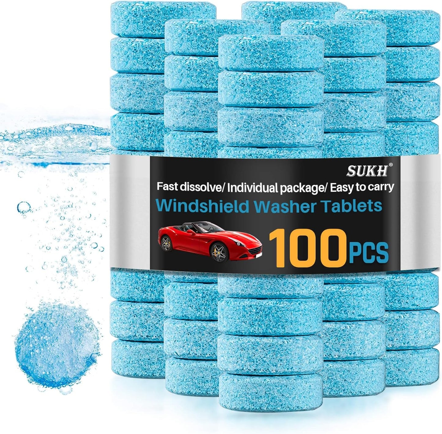 Car Windshield Washer Tablets - Washer Fluid Tablets Glass Cleaner Concentrate Car Windshield Wiper Fluid Car Windshield Cleaner Automotive Glass Cleaner