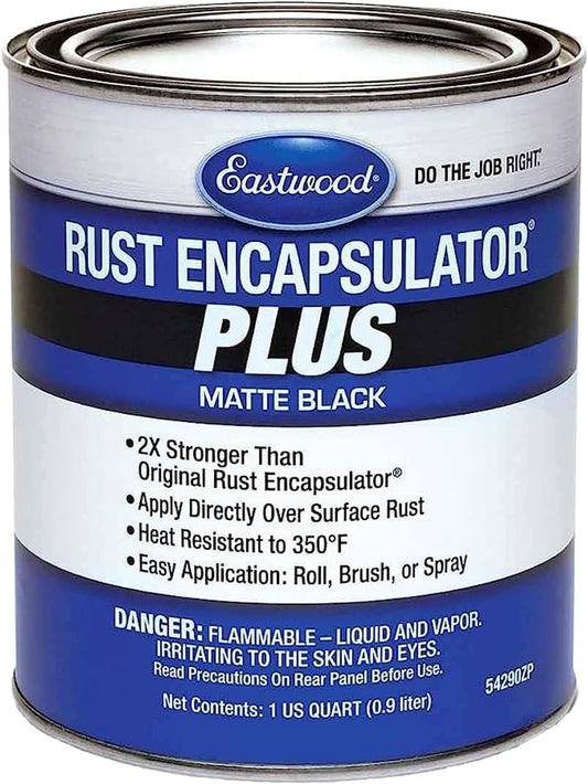Matte Black Rust Encapsulator plus | Long Lasting Durable Finish 1 Coat Maximum Rust Protection | Heat Resistance up to 350 Degrees Fahrenheit | 1 Quart, Matte Black