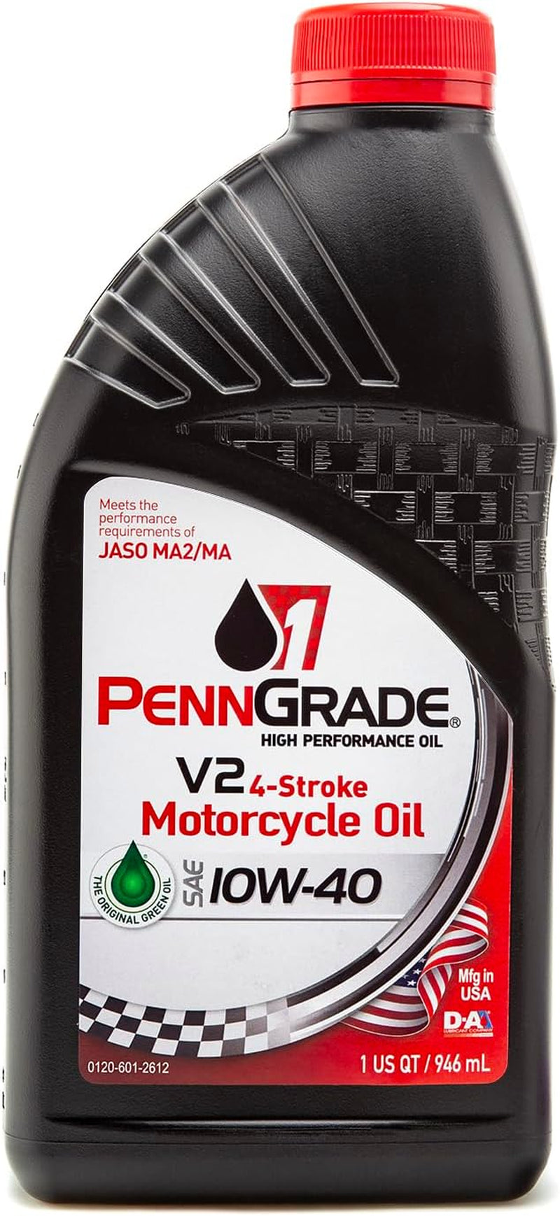 , 71566, V2 4-Stroke Motorcycle Oil SAE 10W-40, 1 Quart (2 Pack)