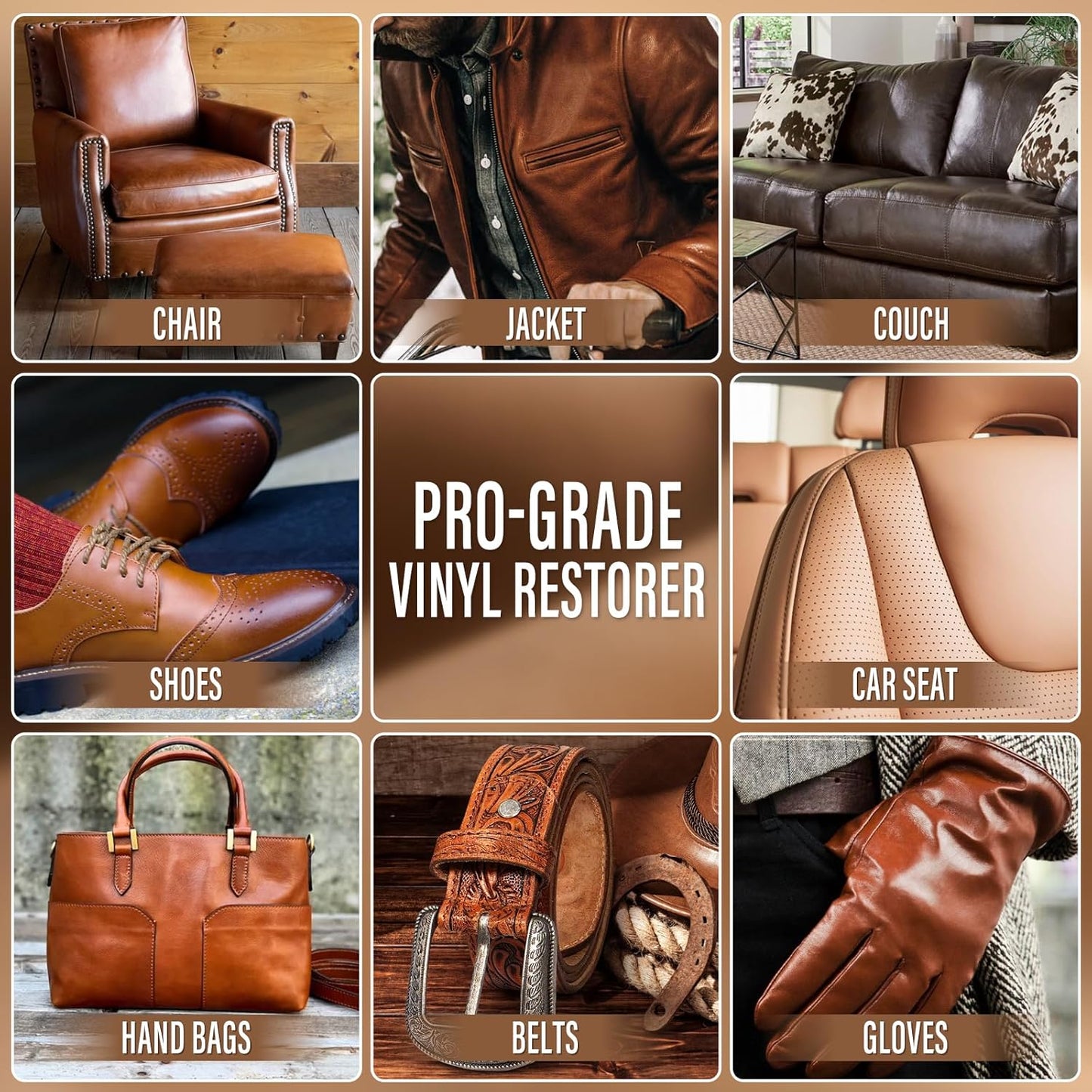 Brown Leather Repair Kit for Furniture, Sofa, Car Seat, Shoes, Purse, Leather Repair Kit for Super Easy Color Match, Fix Scratches, Tears, Fade, Holes on PU, Genuine & Pleather