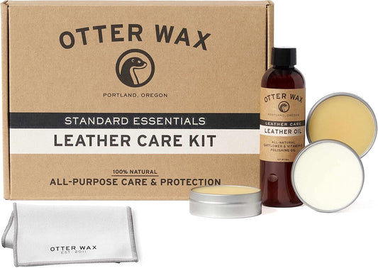 Leather Care Kit | 100% All-Natural Leather Care Products | Made in the USA | Includes Saddle Soap & Leather Salve | Color Safe | Ideal for Shoes, Boots, Jackets, Car Interiors