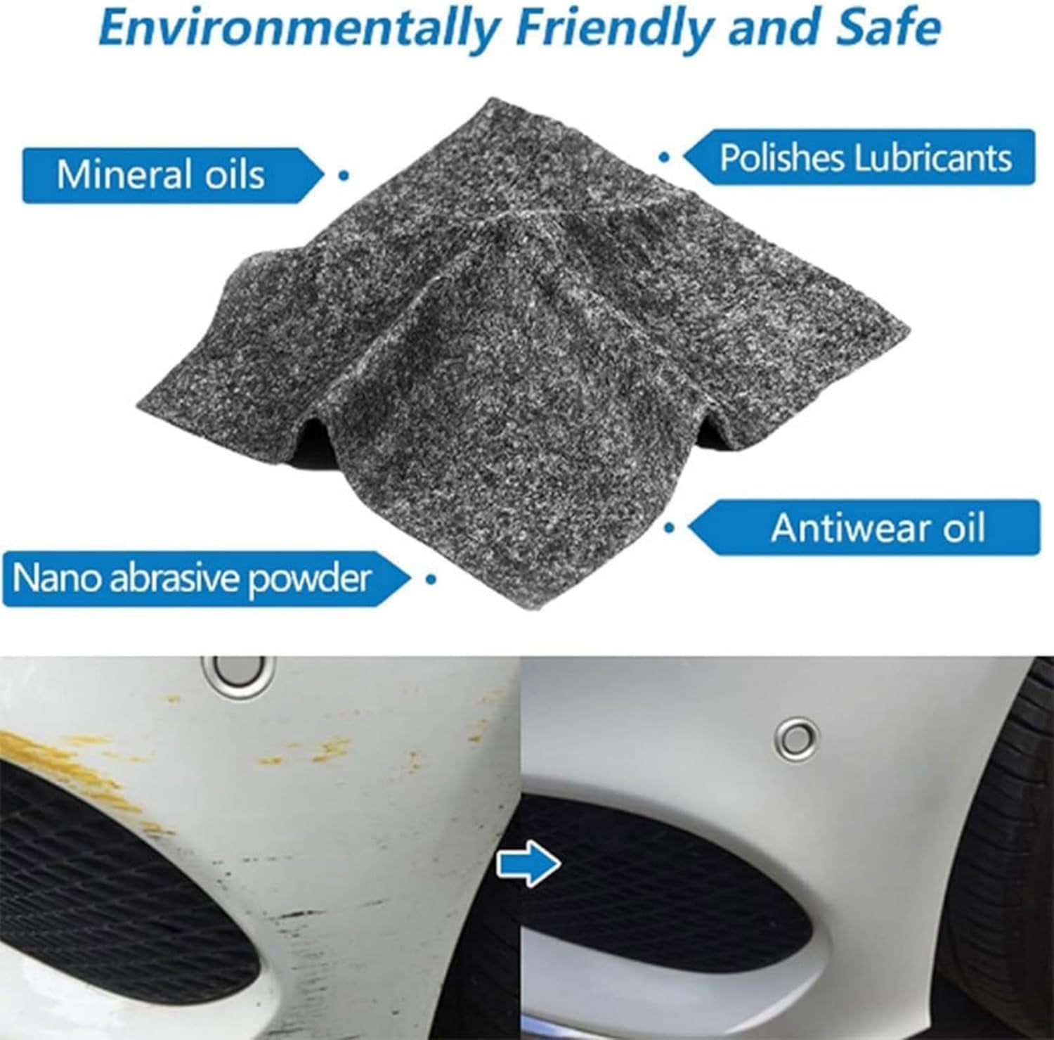 Nanoklean Magic Cloth, Nano Sparkle Cloth Car Scratch Remover, Lint Free Glass Cleaning Cloths (10 * 10Cm 10 Sheets)