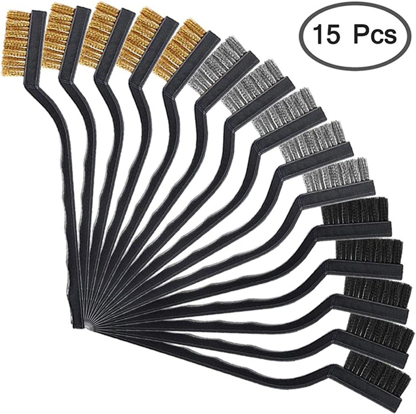 Polishing Pad 12/15PCS Wire Brush Set Stainless Steel Metal Brass Nylon Cleaning Polishing Rust Brush Metal Cleaning Brush Tool High Chemical Resistance and Durability Performanc