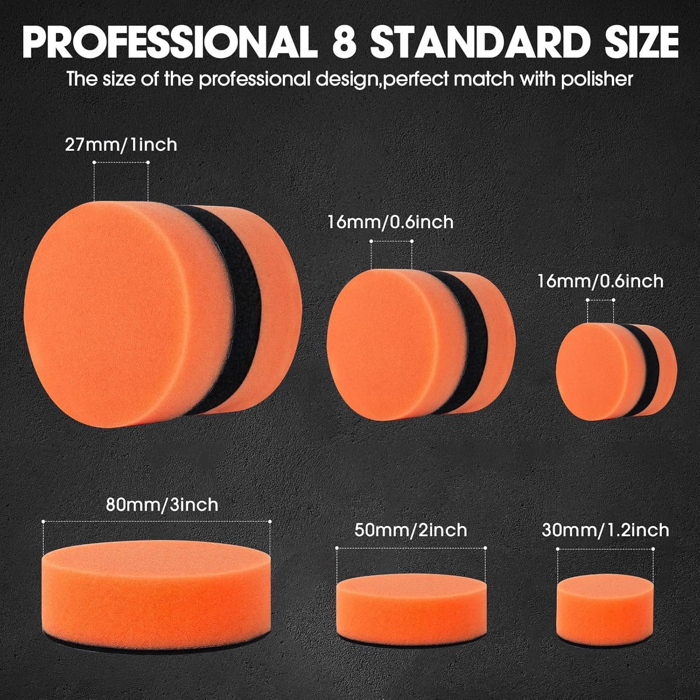 Car Buffing Pads for Drill Kit, 47Pcs 1Inch 2Inch 3Inch Polishing Pads, Mini Car Detailing Kit with M14 Thread Backing Pad & Adapters for Polishing, Buffing, Waxing