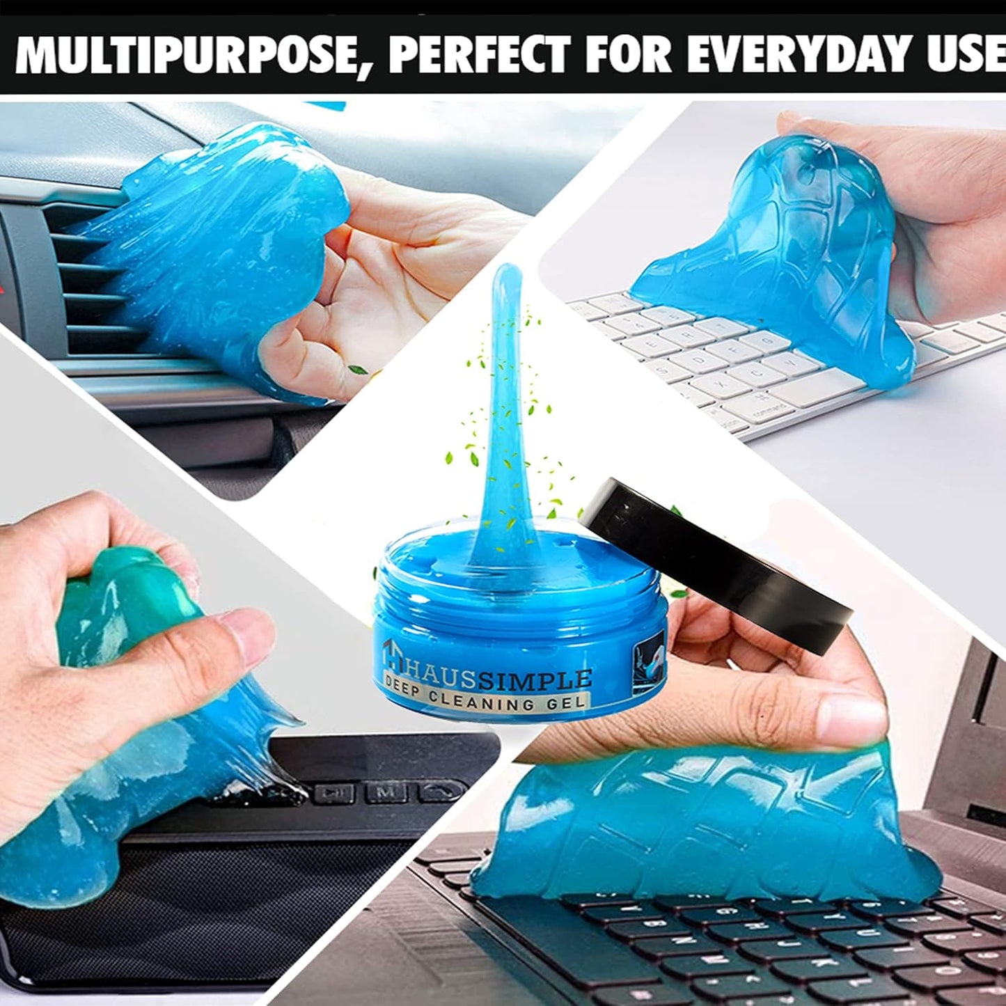 Car Cleaning Gel for Car Detailing - Pack of 4 - for Removing Dust from Car Vent Dashboard Interior, Keyboard Cleaning Putty for PC, Laptop
