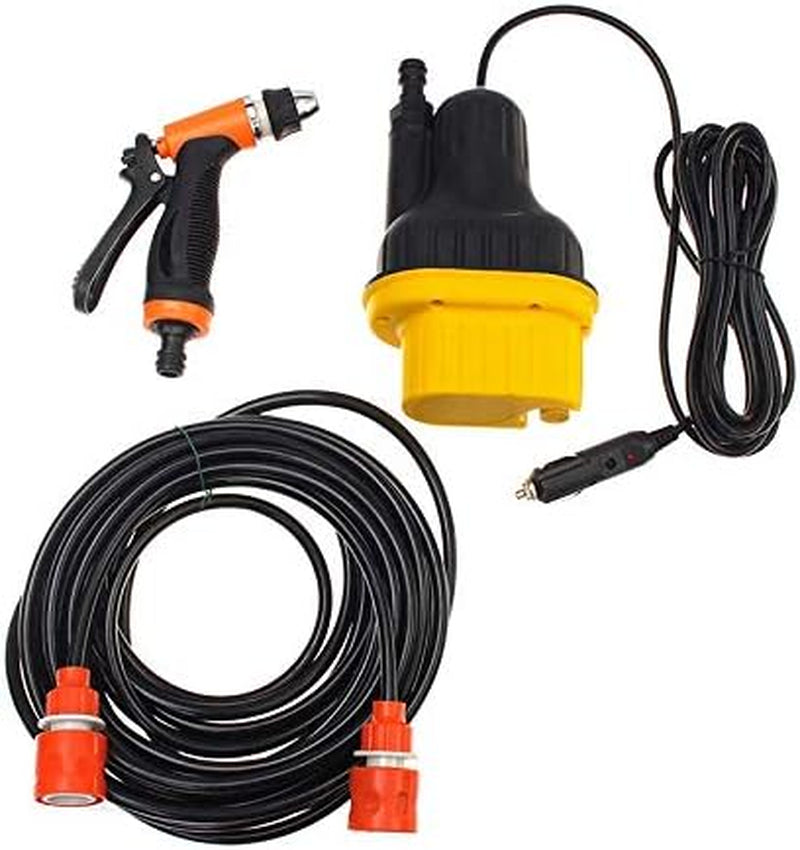 12V Portable High Pressure Power Electri Car Wash Water Pump Cleaner Sprayer Kit-Stainless Steel