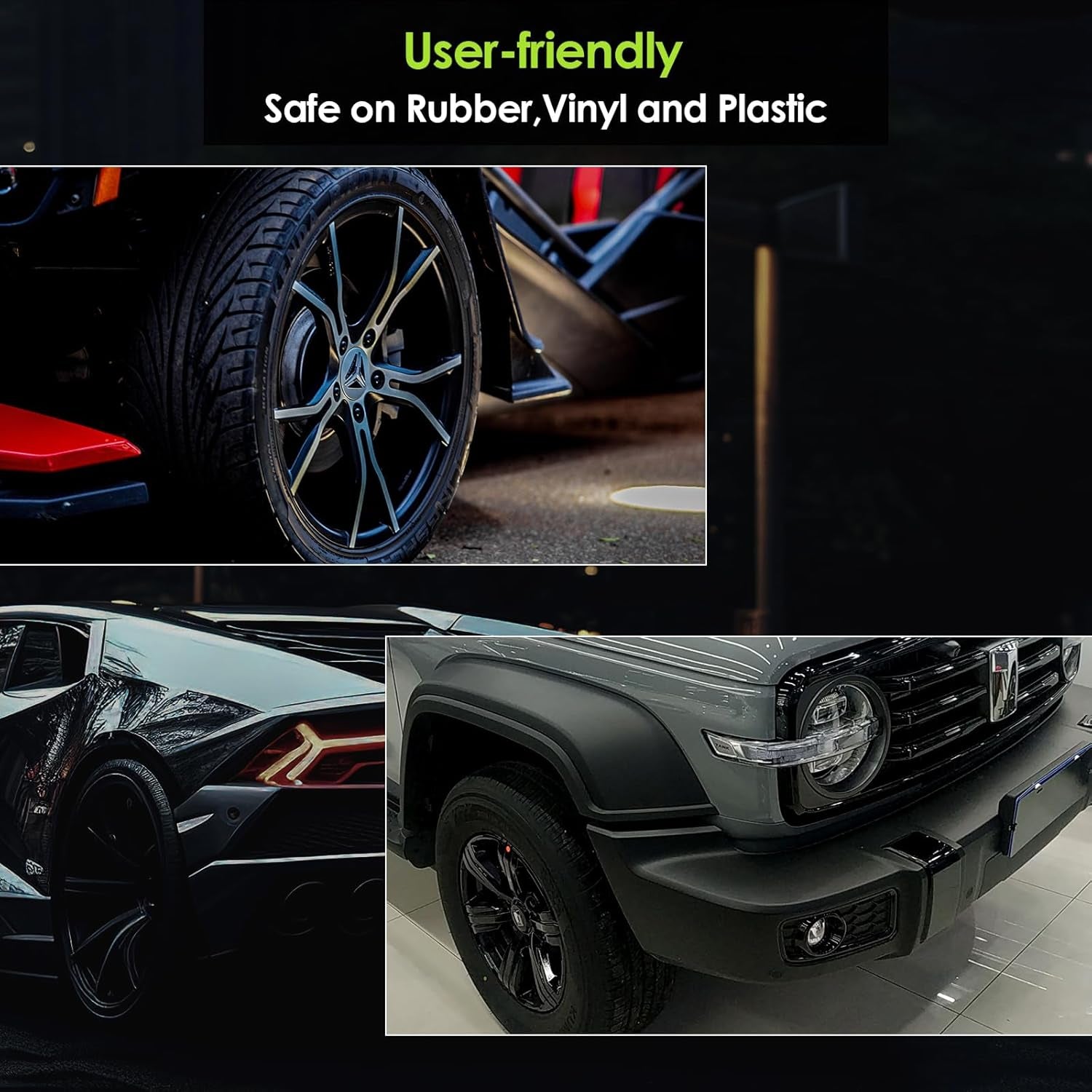 Glass Care Kit,Ceramic Coating for Glass,Hydrophobic Sio2 Windshield Coating,User Friendly Ceramic Tire Coating,Shine Tire Dressing,Tire Coat Spray Safe on Rubber,Vinyl and Plastic