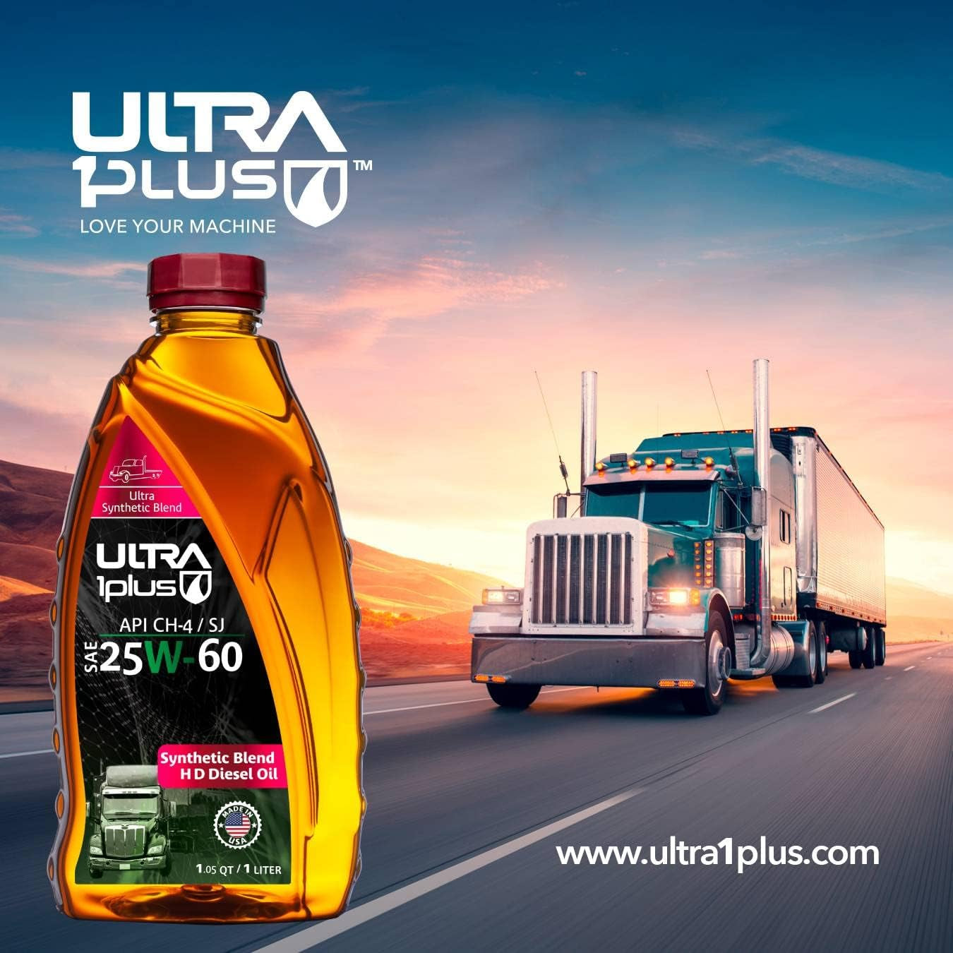 SAE 25W-60 High Mileage Heavy-Duty Synthetic Blend Motor Oil, API CH-4/SJ (Liter) (1)