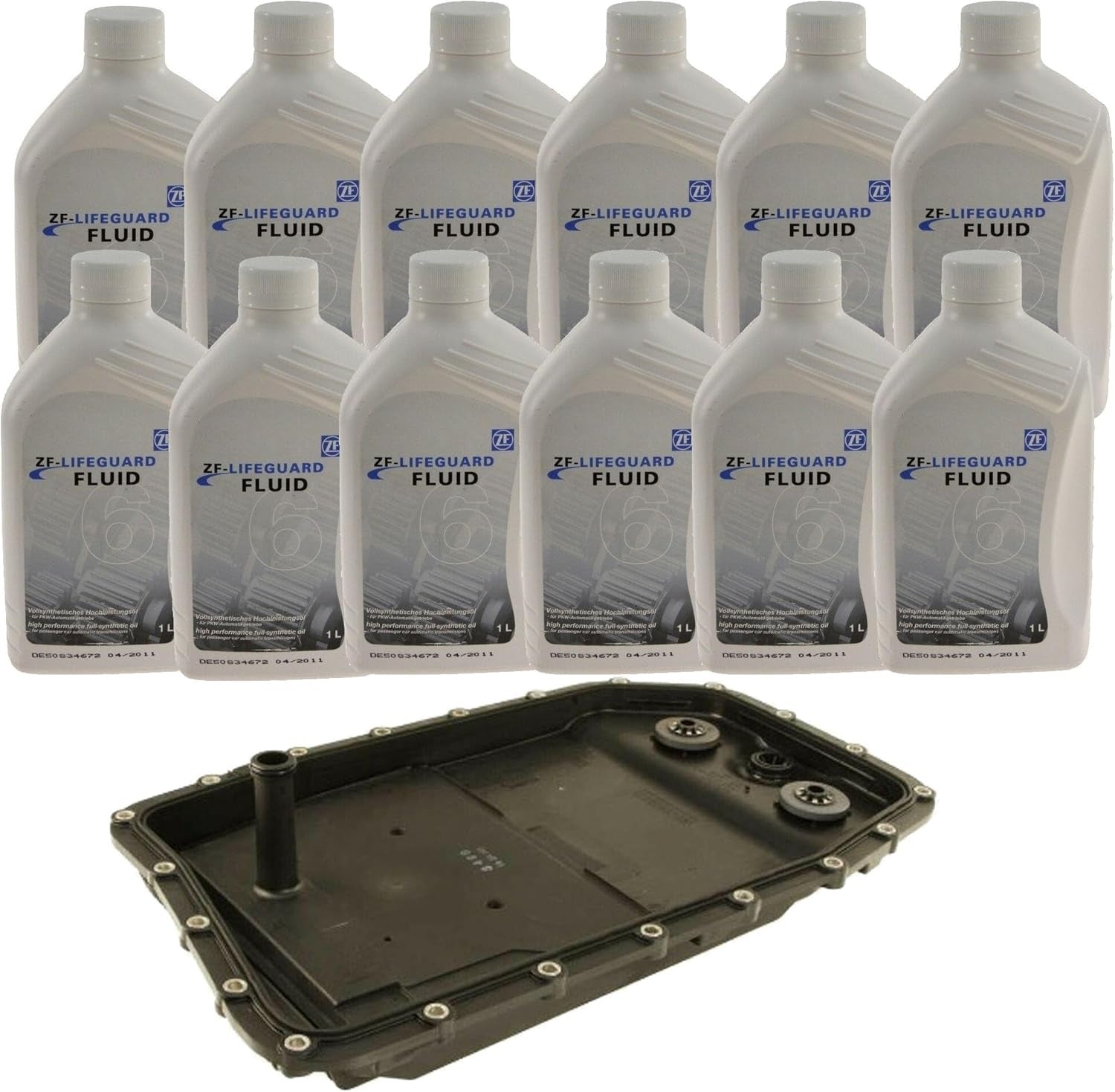 ZF Transmission Oil Pan Filter Kit & 12-Liter'S ZF Lifeguard 6 Trans Fluid