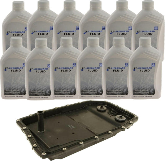 ZF Transmission Oil Pan Filter Kit & 12-Liter'S ZF Lifeguard 6 Trans Fluid
